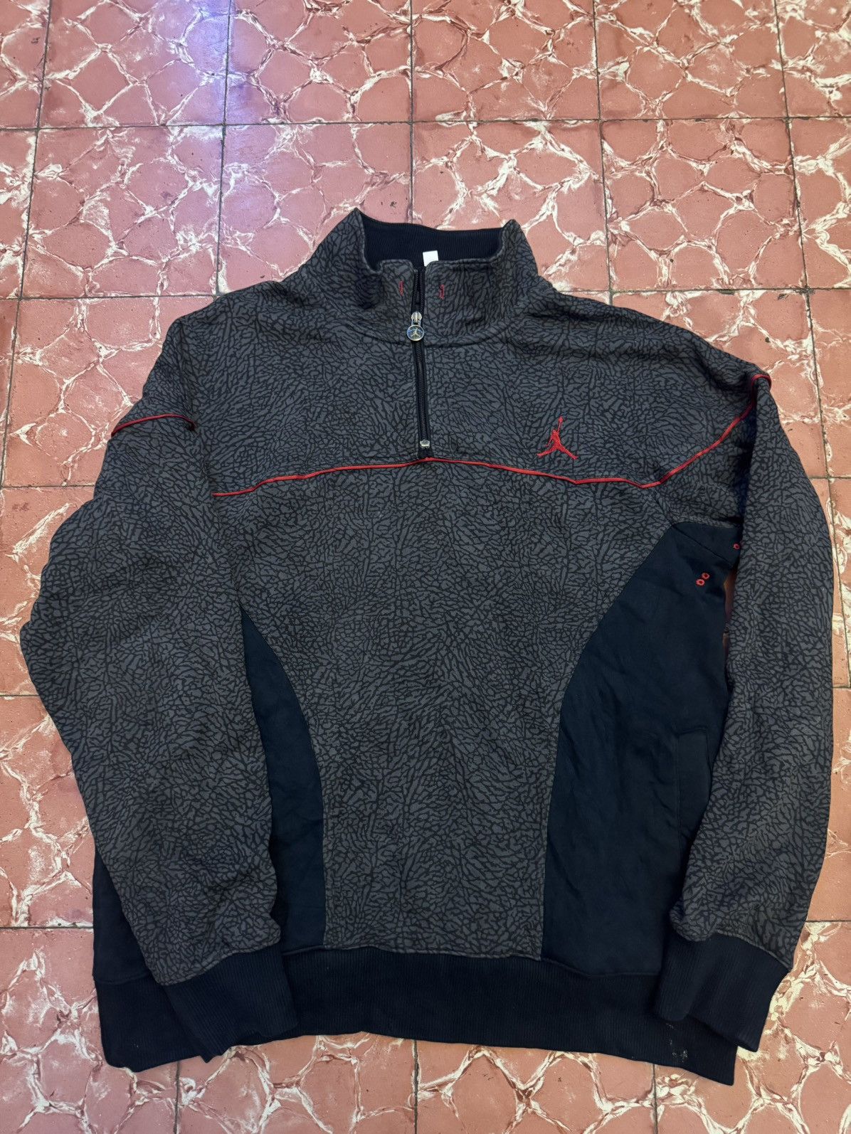 Jordan Brand × Vintage Hoddie Jordan 3 Retro Black Cement Size US XL / EU 56 / 4 - 1 Thumbnail