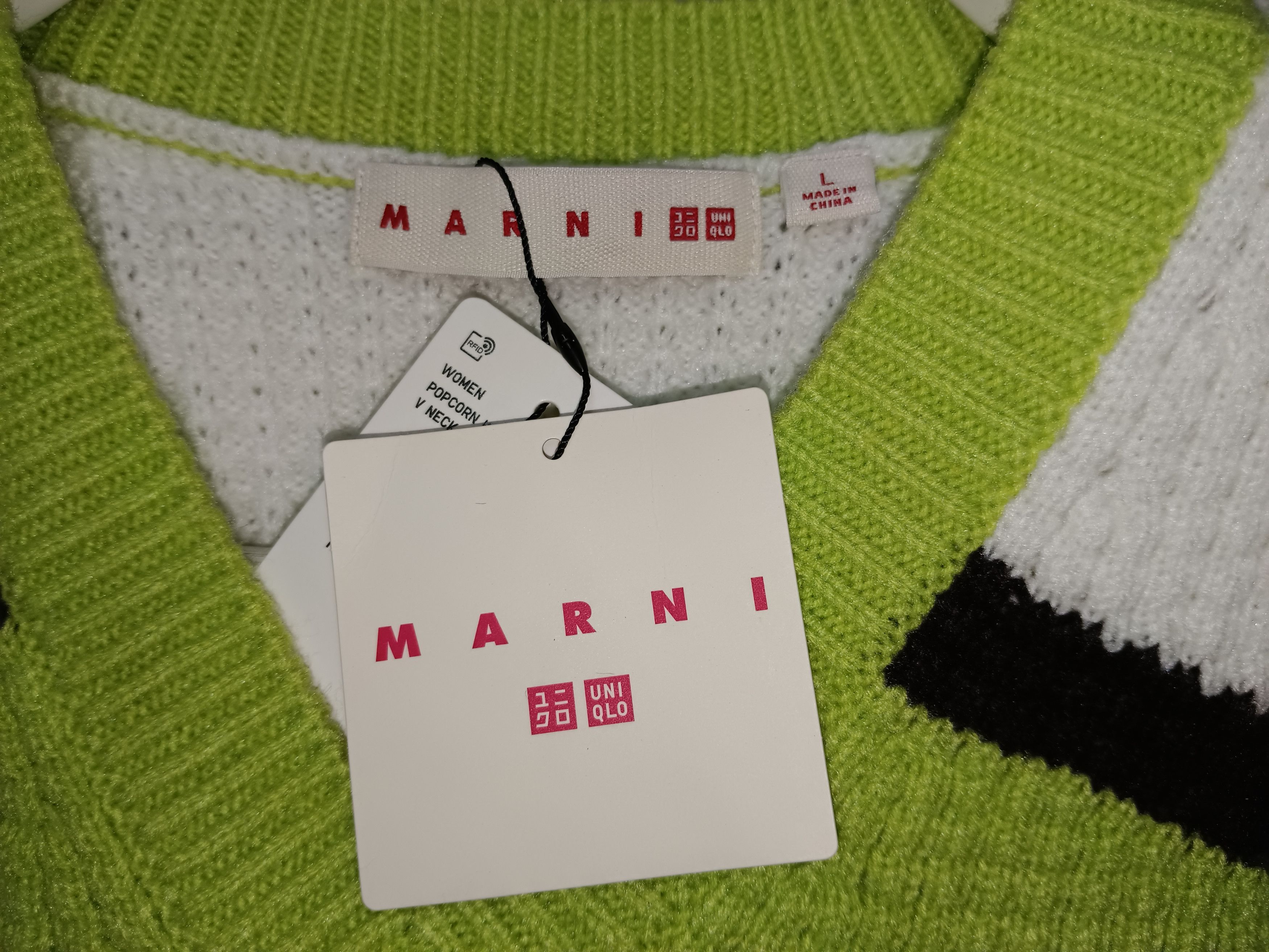 Marni Uniqlo x Marni Popcorn Knitted V Neck Vest Size US L / EU 52-54 / 3 - 6 Thumbnail