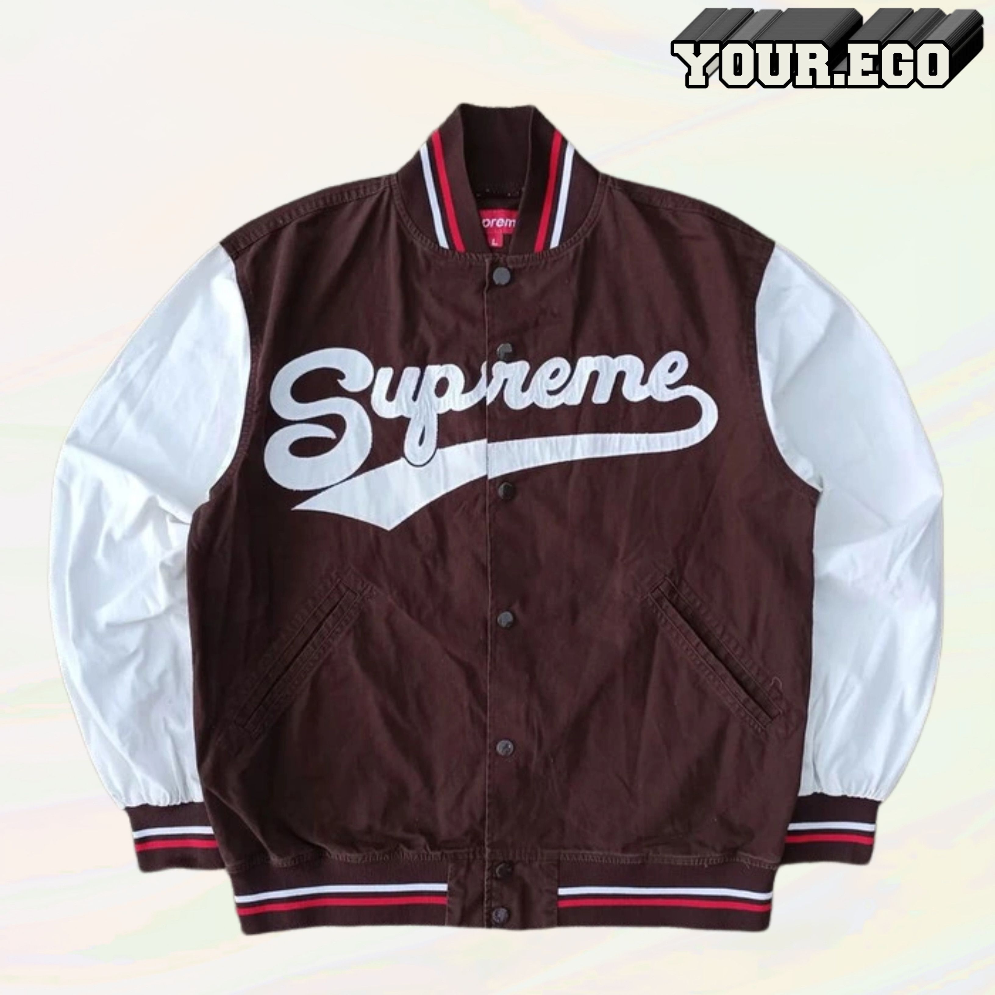 Supreme Vintage Supreme Spellout Varsity Jacket *2002 released | Grailed