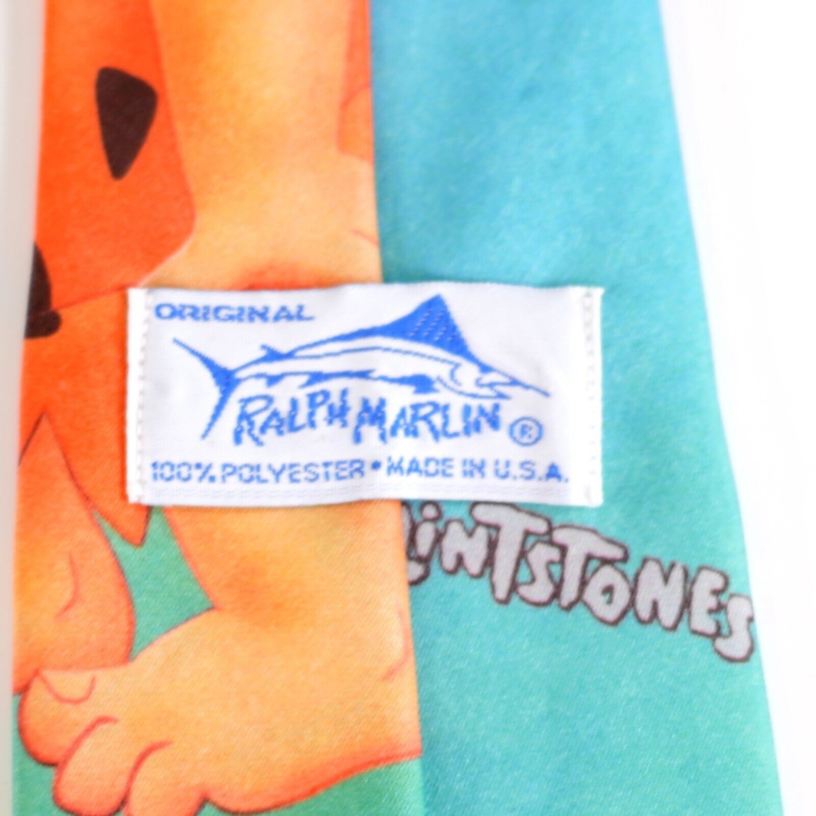 Ralph Marlin Ralph Marlin The Flintstones Green Print Polyester Tie Size ONE SIZE - 4 Thumbnail
