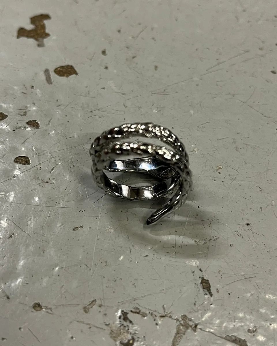 Just Cavalli 2000s Cavalli Grey Metal Snake Eye Zirconi Ring Size ONE SIZE - 6 Thumbnail