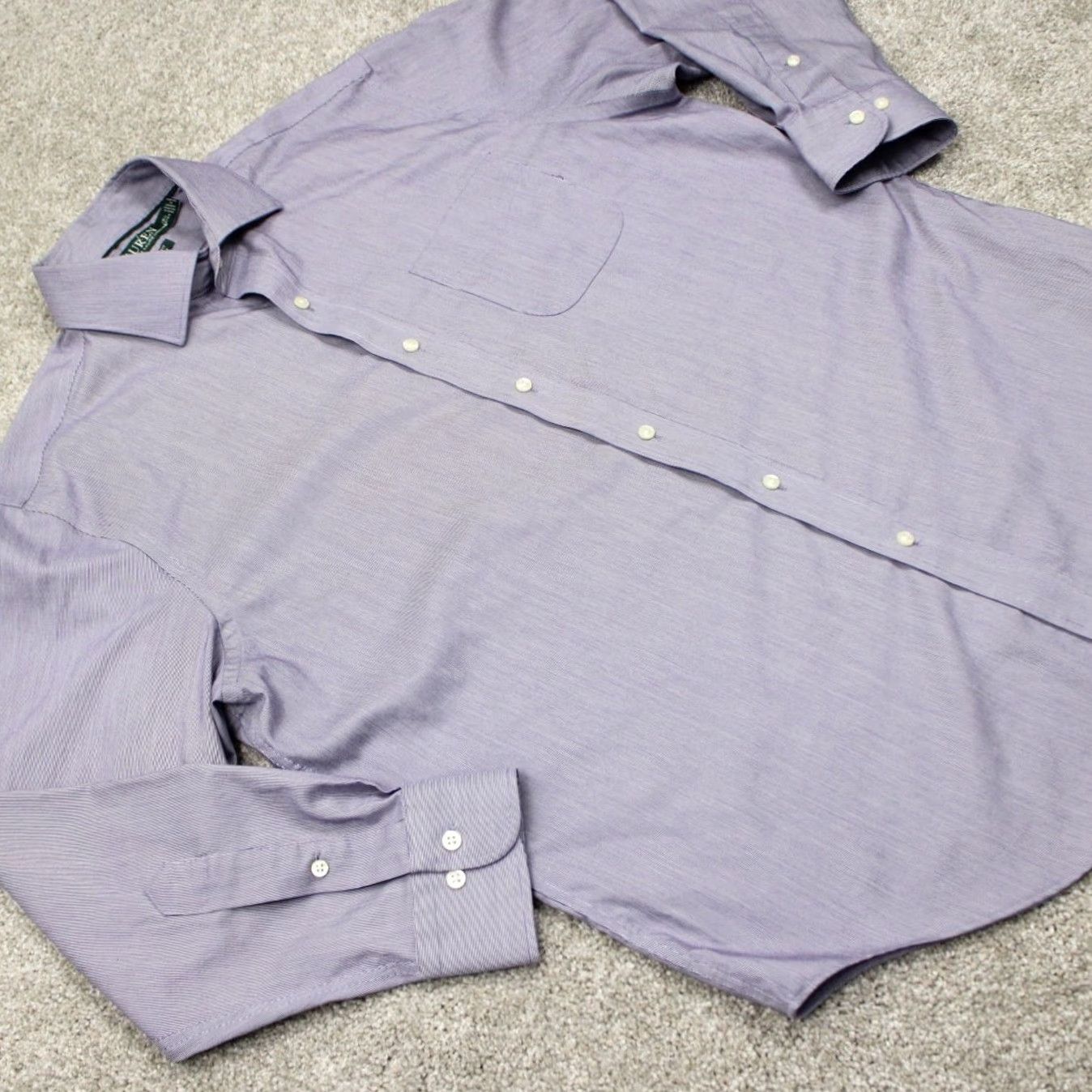 Ralph Lauren LAUREN Ralph Lauren Shirt Mens 16 1/2 32/33 Purple Classic Fit Non Iron L/S Shirt Regular 100% Cotton Dress Shirt Mens Redefine Build? Size US XL / EU 56 / 4 - 7 Thumbnail