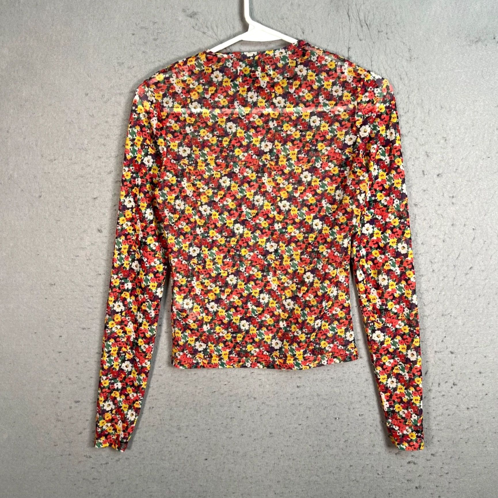 Vintage VINTAGE Pull&Bear Womens Blouse Long Sleeve Floral Red Yellow M Size M / US 6-8 / IT 42-44 - 2 Thumbnail