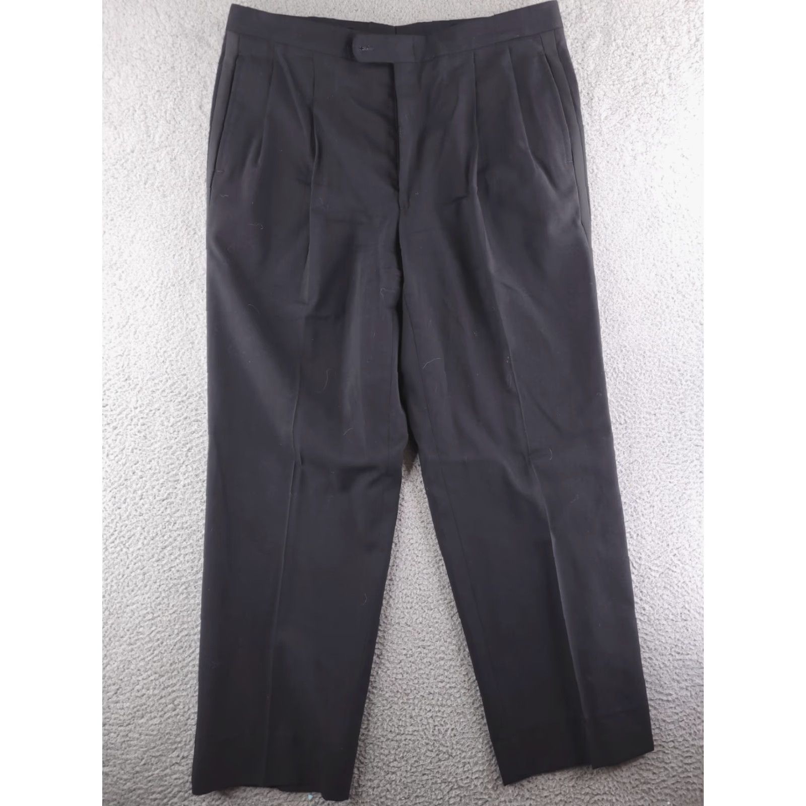 Vintage Unbranded 100% Wool Dress Pants Mens 36x30 Black Pleated Wool Dress Pants Mens 36 Black Size US 36 / EU 52 - 2 Thumbnail