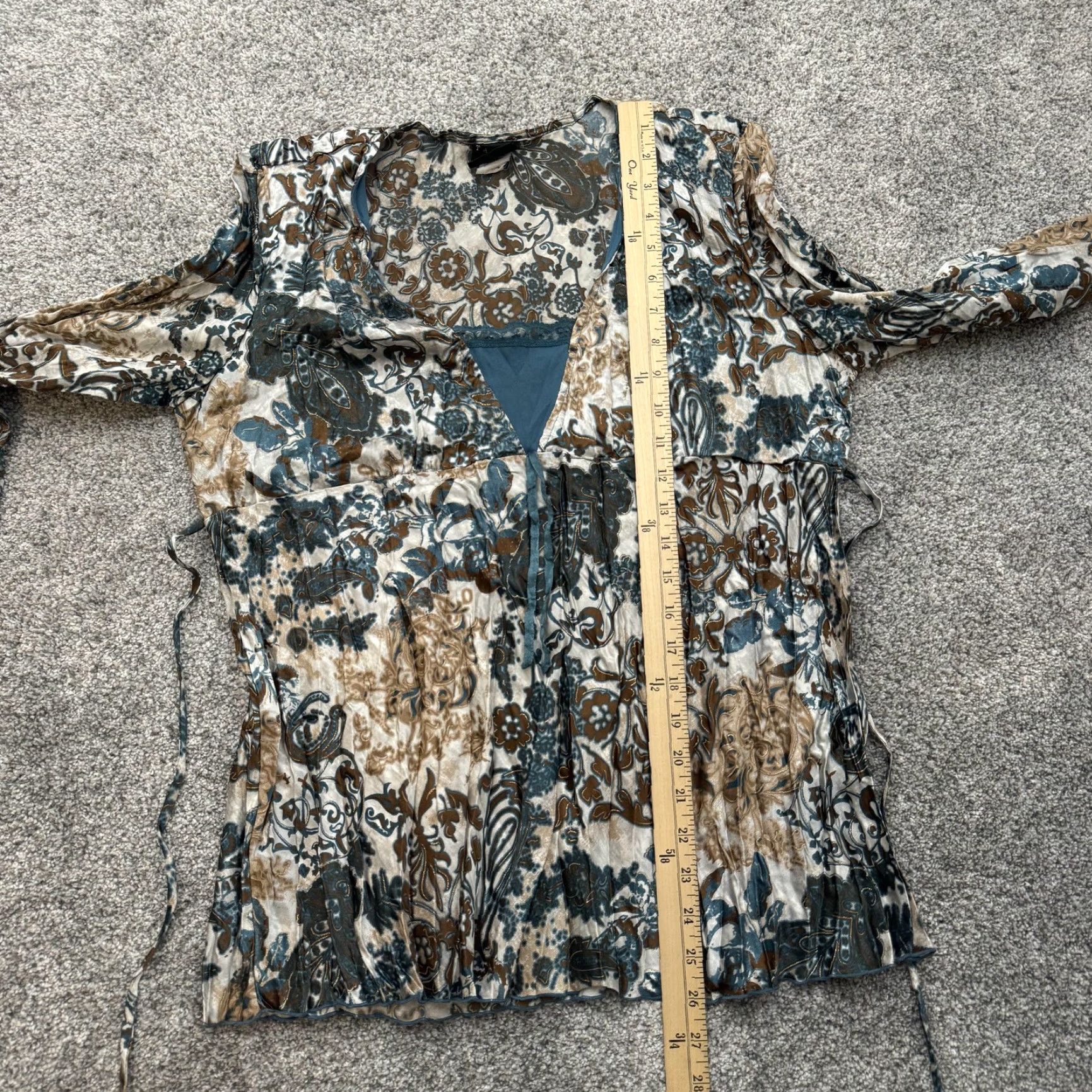Vintage VINTAGE B. Moss Y2K Blouse Paisley Floral Boho Peasant Stretch L XL? (Note: ensure exact from original) Size L / US 10 / IT 46 - 7 Thumbnail