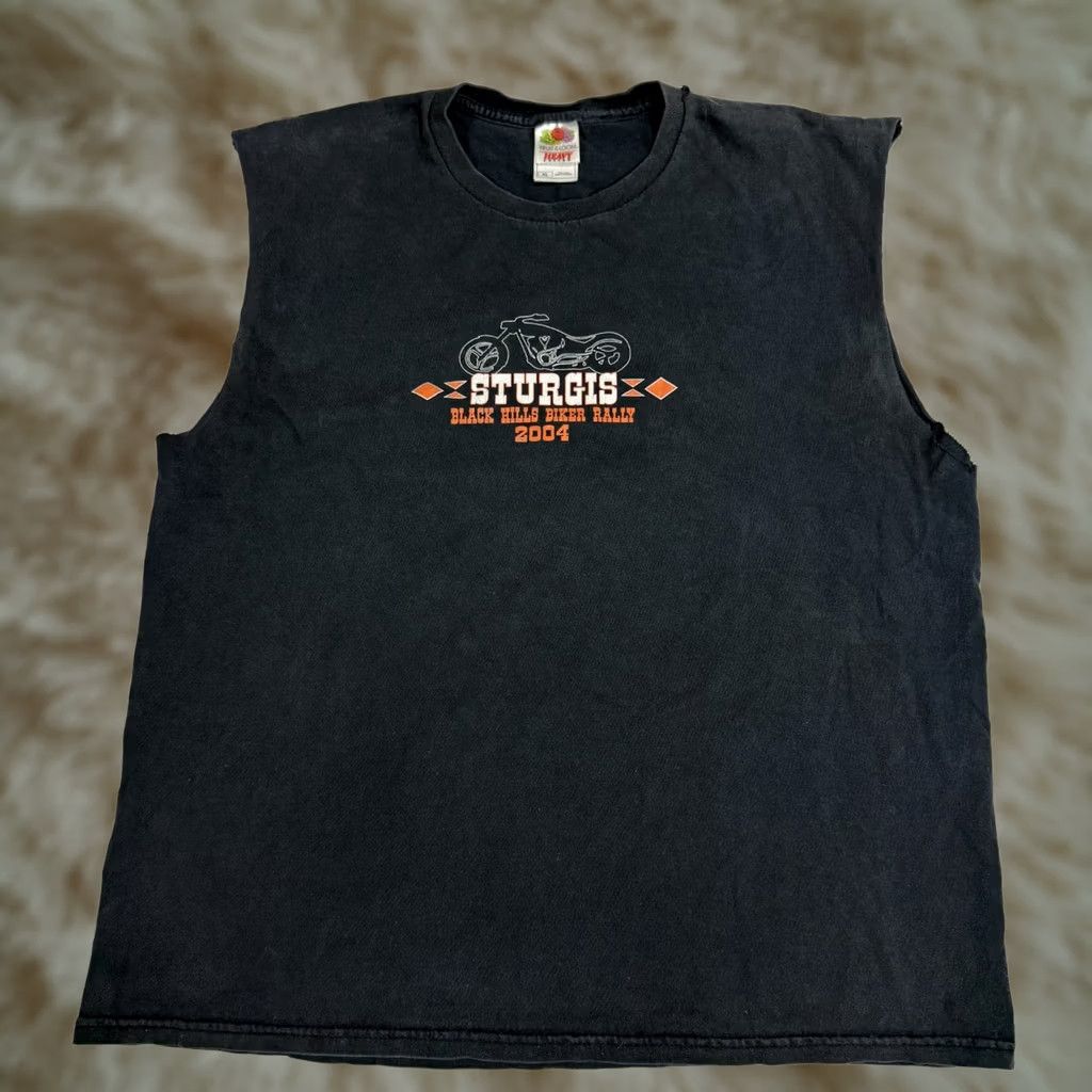 Fruit Of The Loom Fruit Of The Loom Black Shirt Sturgis Black Hills Rally 2004 Sleeveless Men's XL Size US XL / EU 56 / 4 - 1 Thumbnail