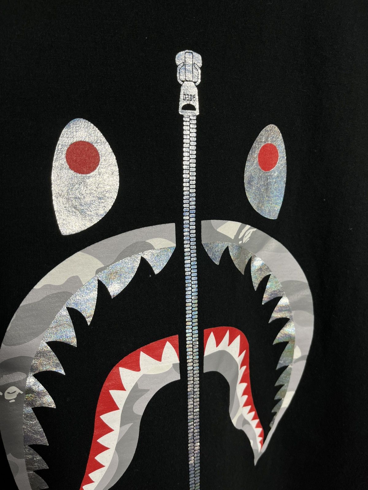 Bape A BATHING APE SHARK TEE mens t-shirt cotton black Size US M / EU 48-50 / 2 - 3 Thumbnail