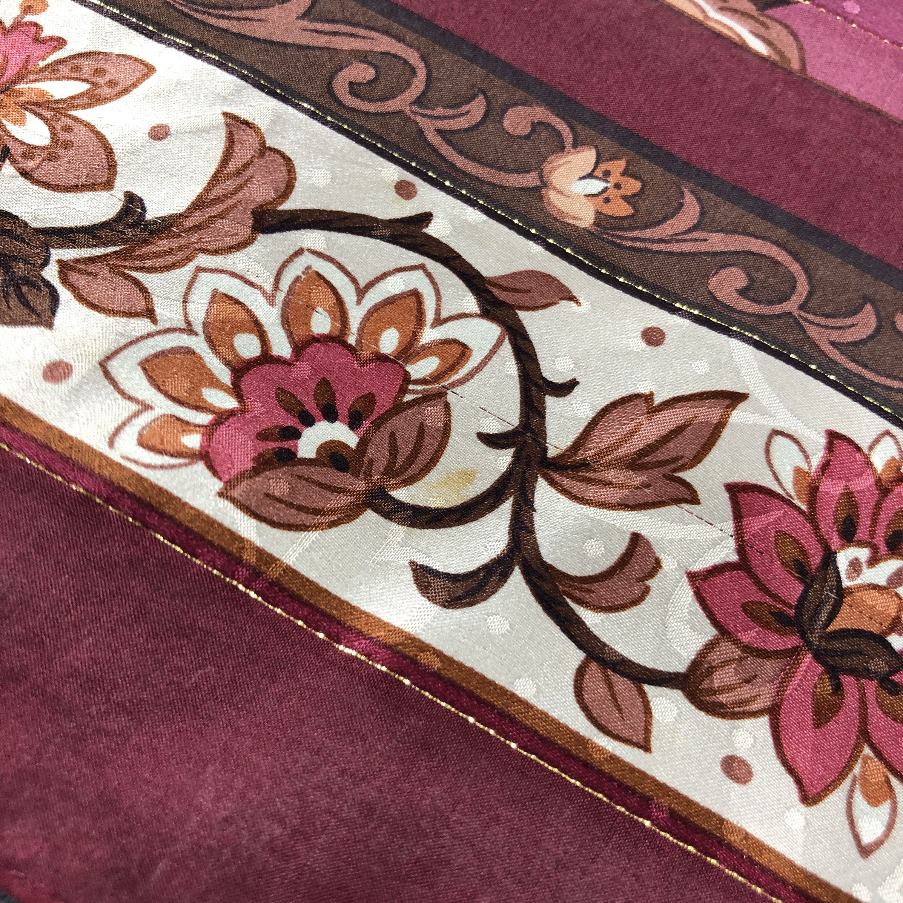 Japanese Brand Vintage Luxury Floral Silk Scarf M1288 Size ONE SIZE - 9 Thumbnail