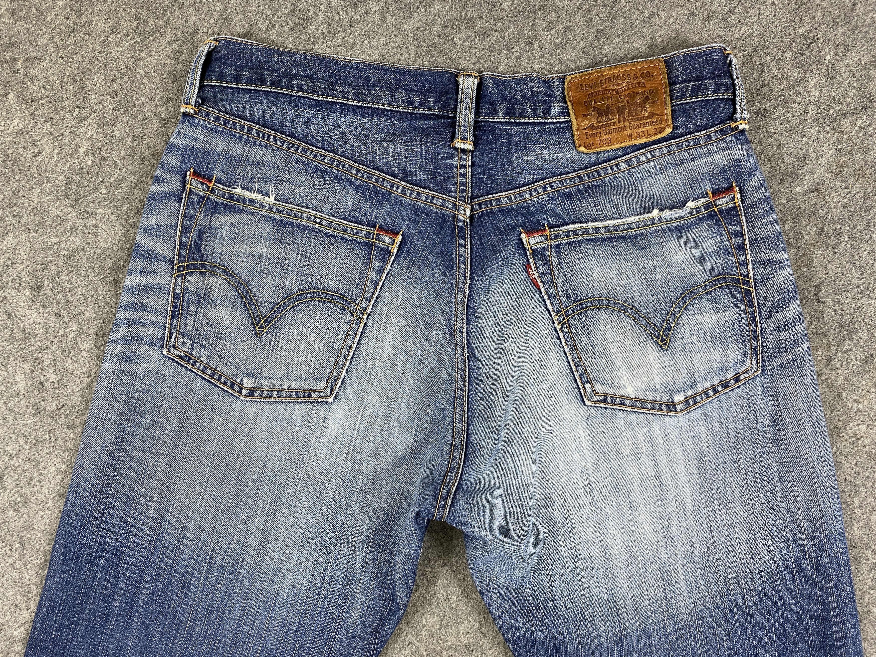 Levi's Distressed Blue Vintage Levi's 703 33x29.5 Denim -JN2373 Size US 33 - 4 Thumbnail