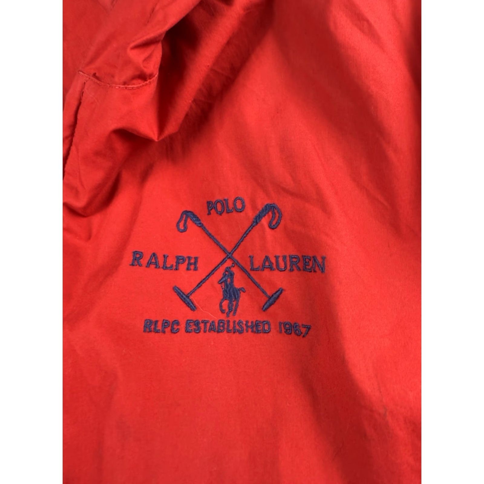 Polo Ralph Lauren VINTAGE Polo Ralph Lauren Mens Jacket Windbreaker Zip Red 80s 90s Logo Embroidered Full Zip Pockets Size US M / EU 48-50 / 2 - 4 Thumbnail