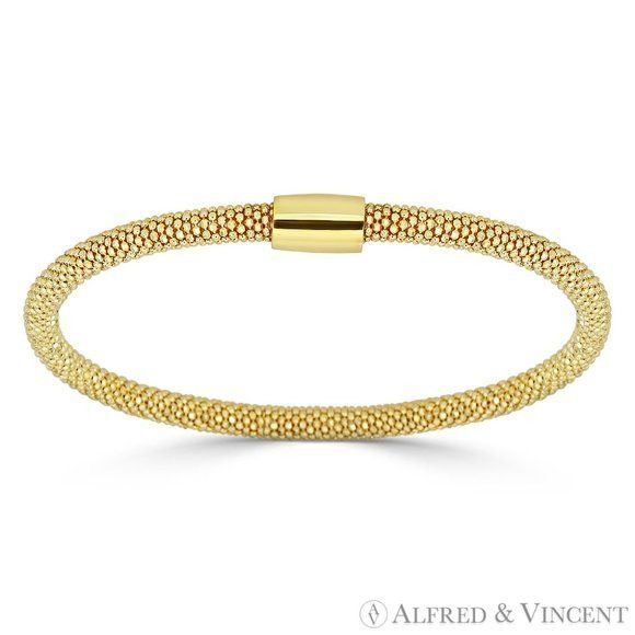 Other 4mm Popcorn Magnetic-Clasp Bangle in .925 Sterling Silver Size ONE SIZE - 1 Preview