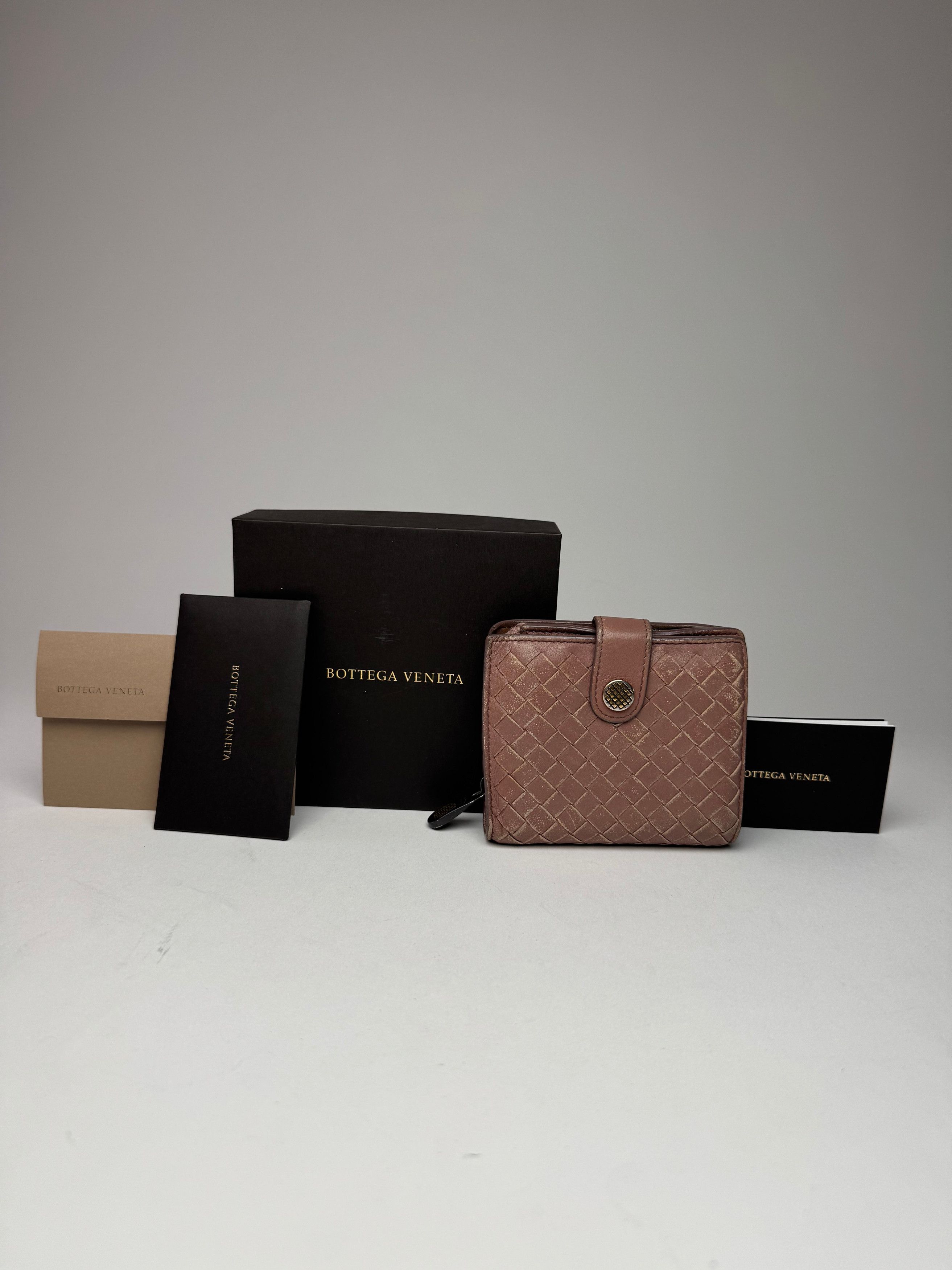 Bottega Veneta Vintage Intrecciato Leather Wallet Purple Size ONE SIZE - 1 Thumbnail