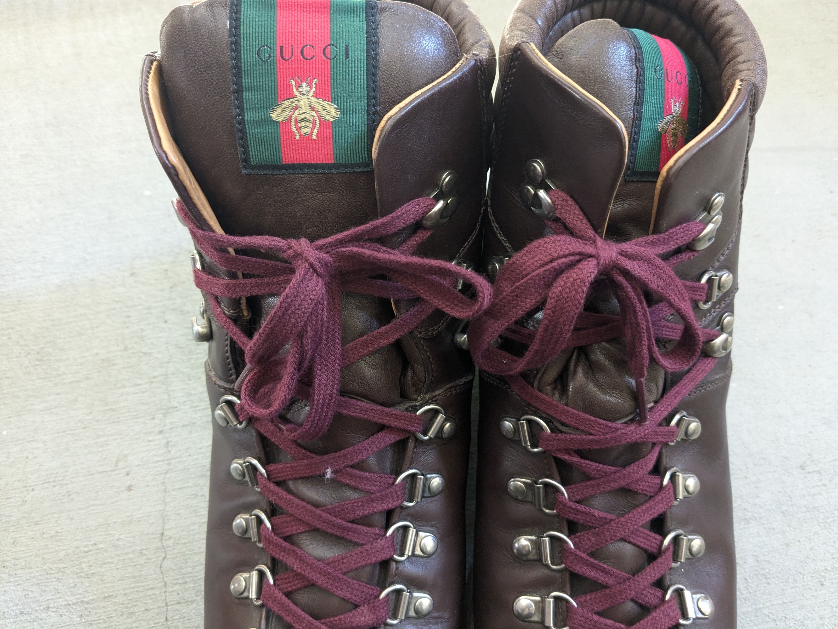 Gucci Gucci Boots Brown 10.5 Leather Rubber Lace Up Size US 10.5 / EU 43-44 - 6 Thumbnail