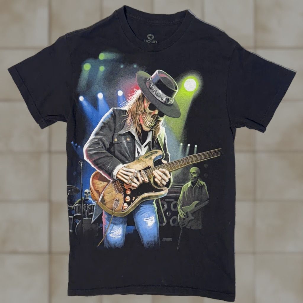 Liquid Blue Liquid Blue Grateful Dead Skeleton Playing Guitar Rock Band Tshirt S Size US S / EU 44-46 / 1 - 1 Thumbnail