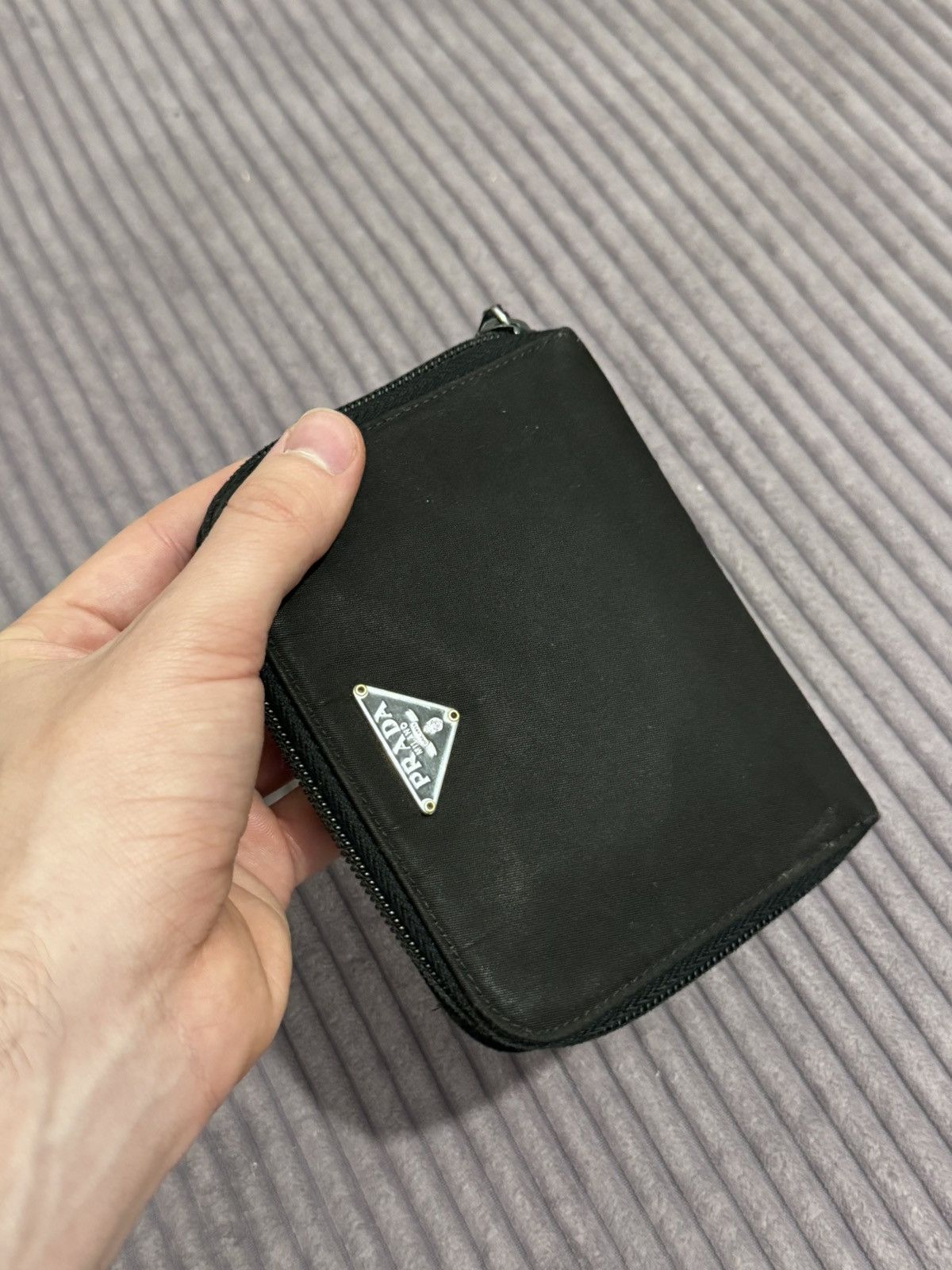 Prada Vintage Prada Nylon Big Wallet Black Logo Hype Designer Size ONE SIZE - 5 Thumbnail