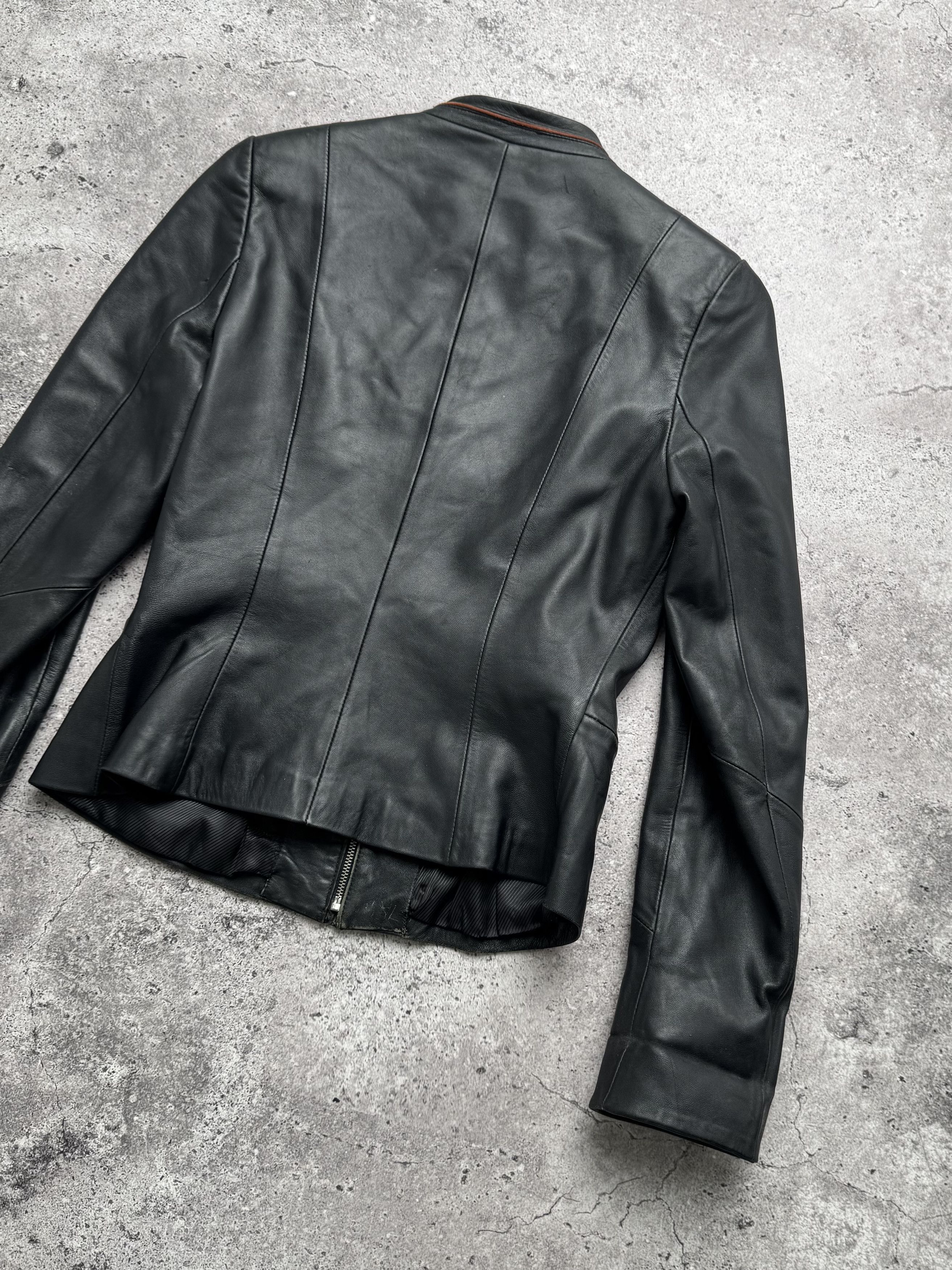 Vintage Cropped Leather Jacket C2(V490)
