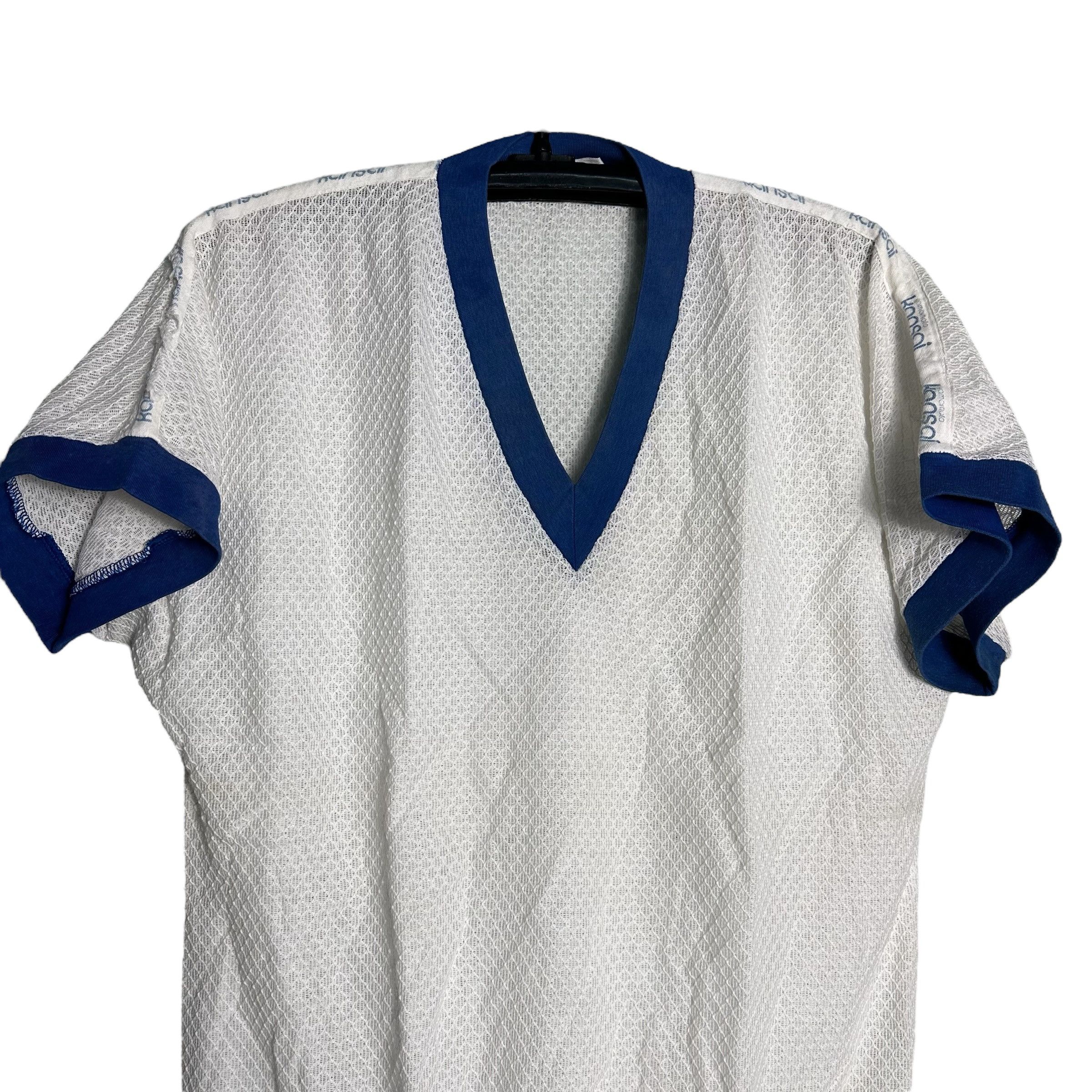 Kansai Yamamoto 🔥RARE🔥Vtg Kansai Yamamoto EYE Sleeve Tape Mesh Shirt Size US L / EU 52-54 / 3 - 2 Thumbnail