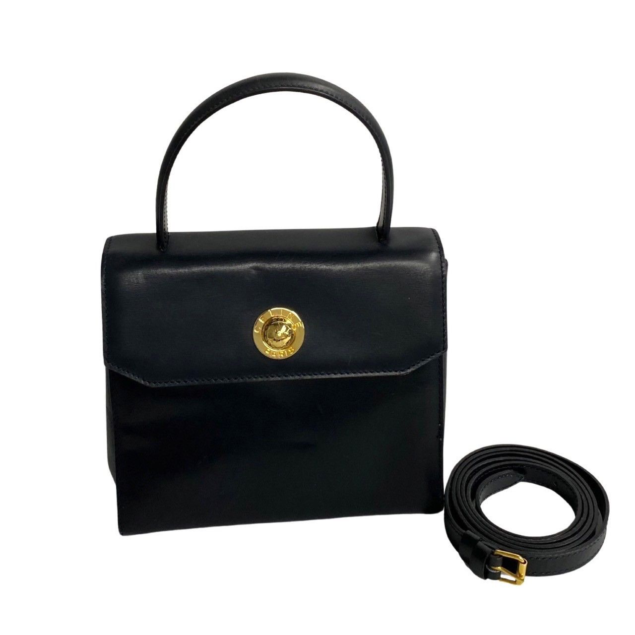 image of Celine Leather Handbag in Black, Women's