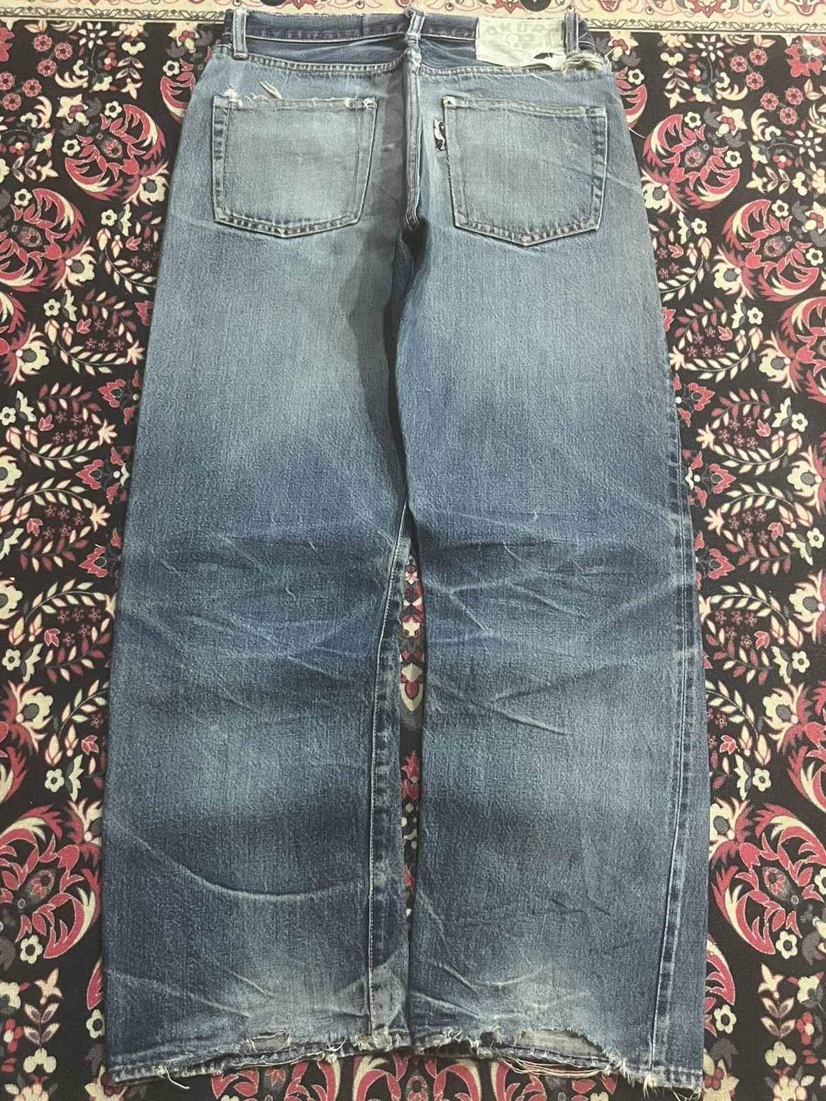 Okura Japan Okura 5 Blue Faded Washed Distressed Selvedge Jeans Size US 31 - 3 Thumbnail