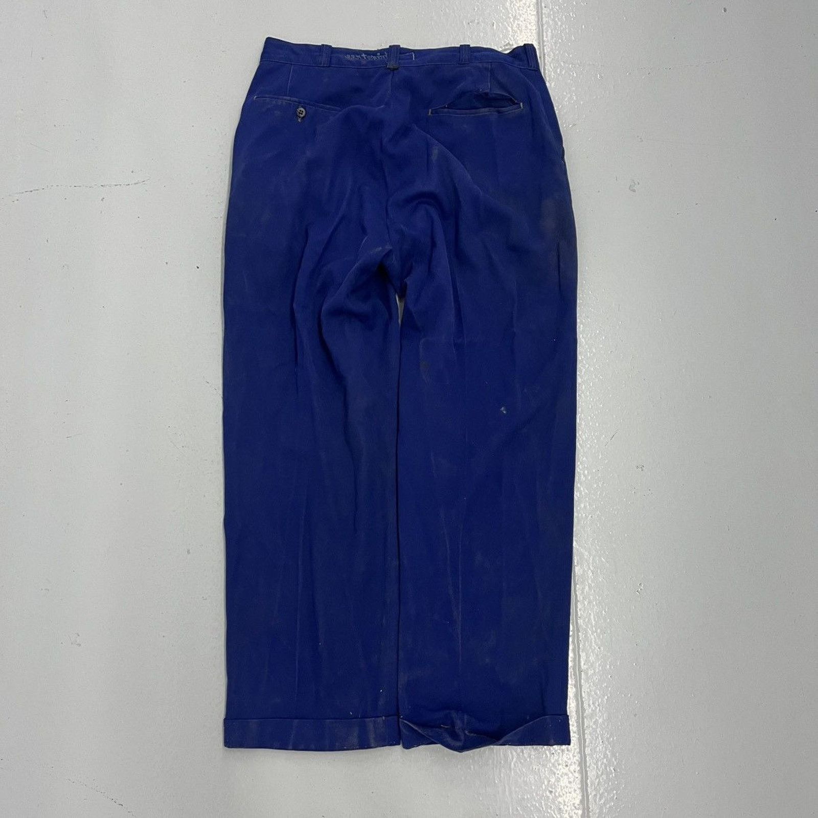 Other Vintage 50s Riverside Blue Rayon Workwear Chinos 34x29 Size US 34 / EU 50 - 3 Thumbnail