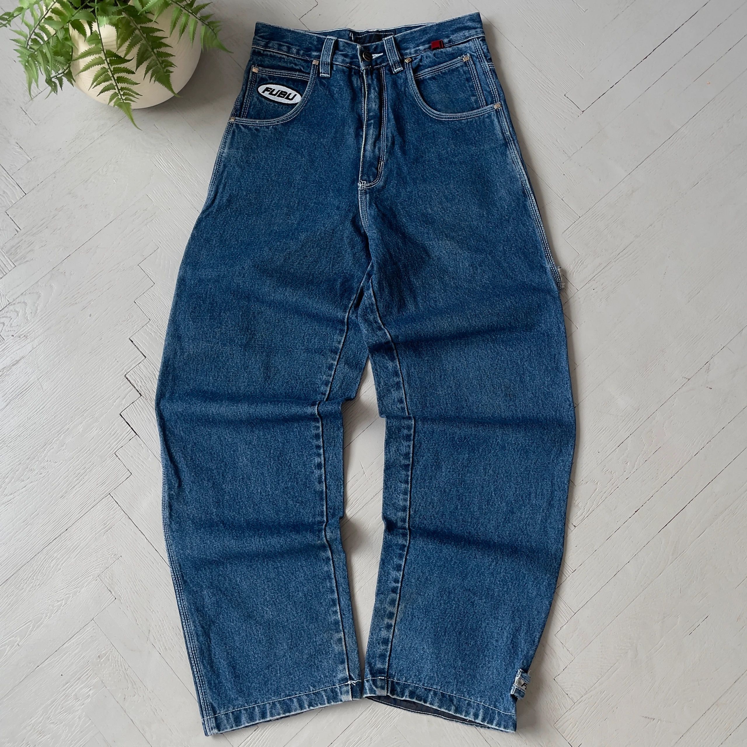 Fubu FUBU Baggy Denim Jeans Y2K Hip Hop Skater Size US 27 - 2 Thumbnail