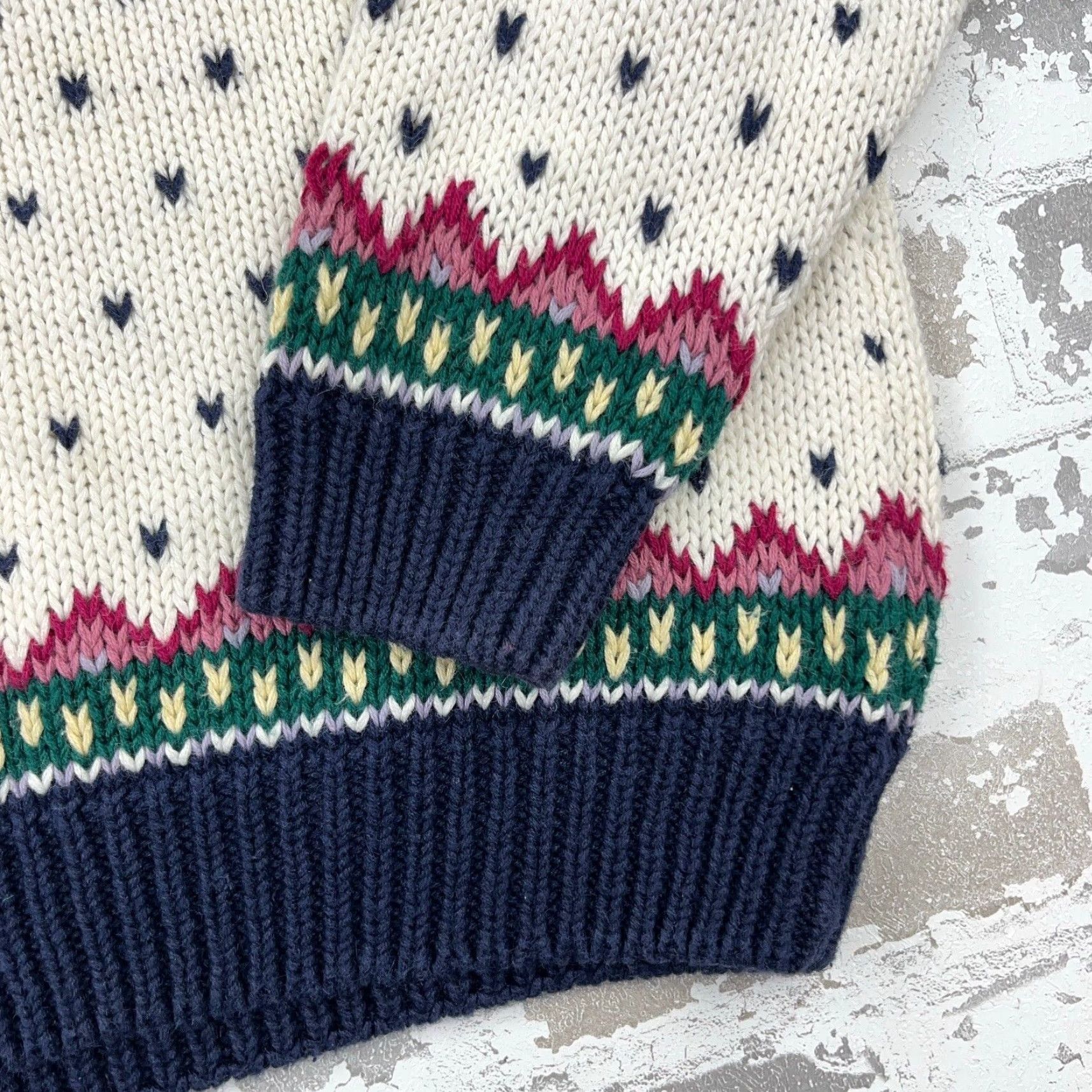 Vintage VINTAGE Margules Sweater Women Medium Nordic Birdseye Cricket Deep V Neck Boho Size M / US 6-8 / IT 42-44 - 5 Thumbnail