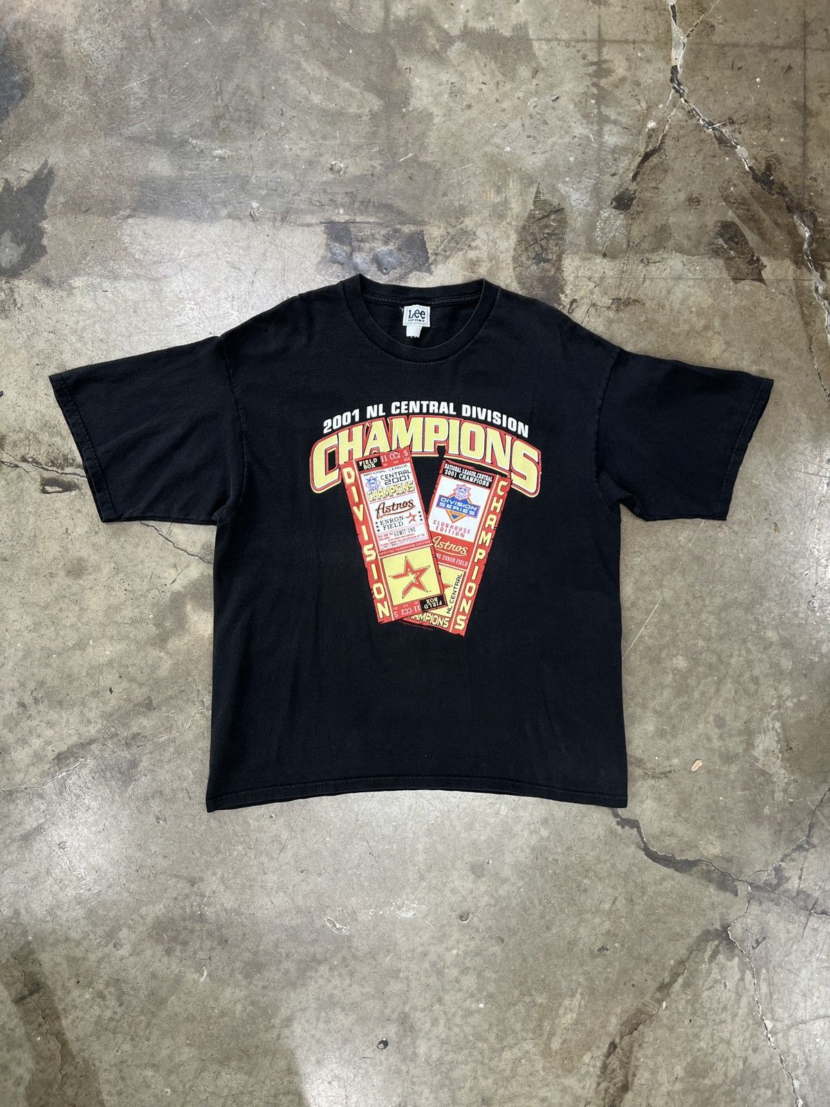 MLB Vintage 2001 Astros Champions Central Division Lee Tee XL Size US XL / EU 56 / 4 - 2 Thumbnail