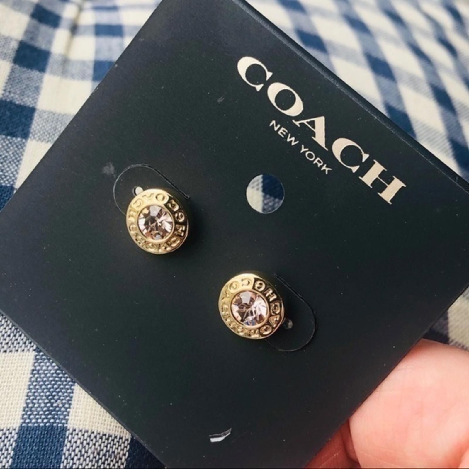 Coach Coach Gold Stud Earrings NWT Size ONE SIZE - 4 Thumbnail