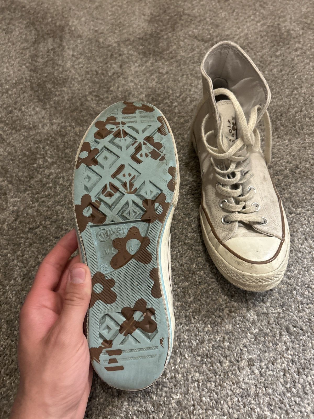 Converse × Golf le Fleur Golf le Fleur x Converse Chuck 70 Parchment Canvas Size US 8.5 / EU 41-42 - 7 Thumbnail