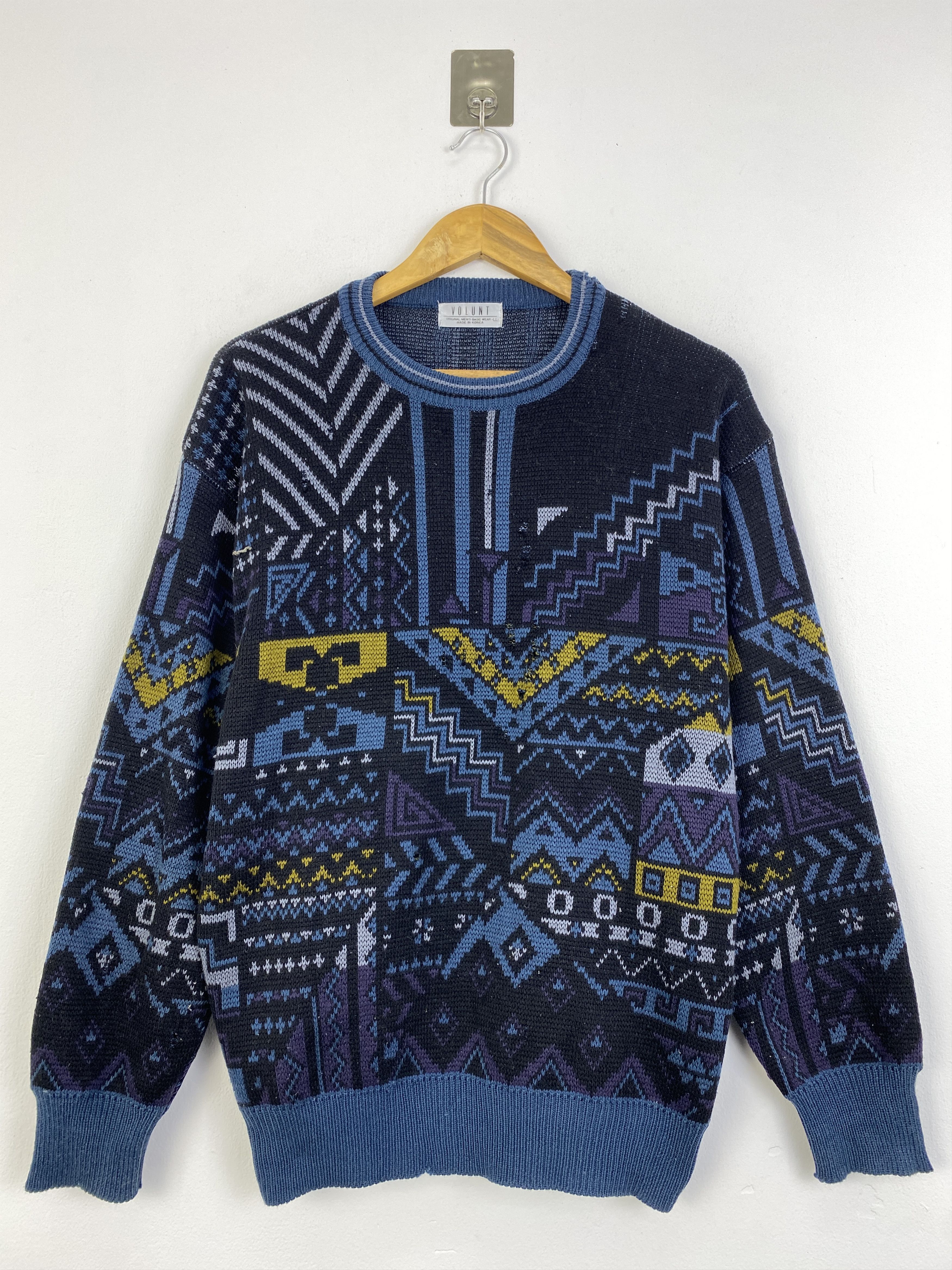 Vintage Vintage Japan Brand Geometrical Knit Sweatshirt SH0070 Size US XL / EU 56 / 4 - 1 Thumbnail