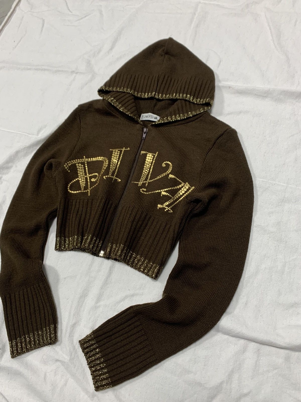 Hysteric Glamour × If Six Was Nine × Vintage VINTAGE PRINTED CROPPED KNITTED ZIP HOODIE Size S / US 4 / IT 40 - 3 Thumbnail