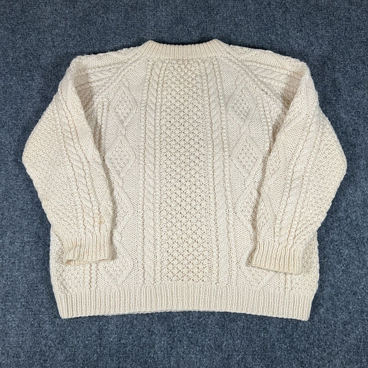 Aran Sweater Market VTG 70s Blarney Woolen Mills Aran Fisherman Sweater Size US L / EU 52-54 / 3 - 6 Thumbnail