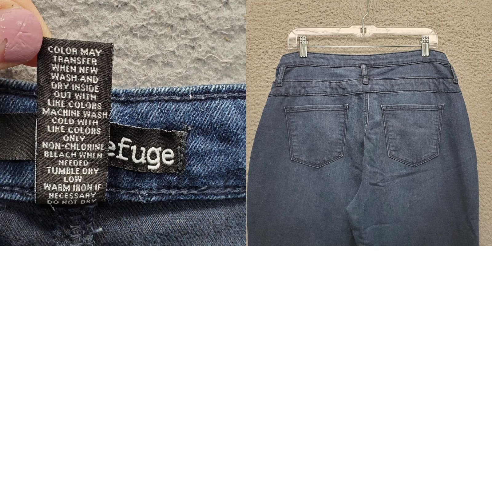 Denime Refuge Womens 14 Blue Denim High-Waist Streetwear Button Fly Jeans Size 36" / US 14 / IT 50 - 8 Thumbnail
