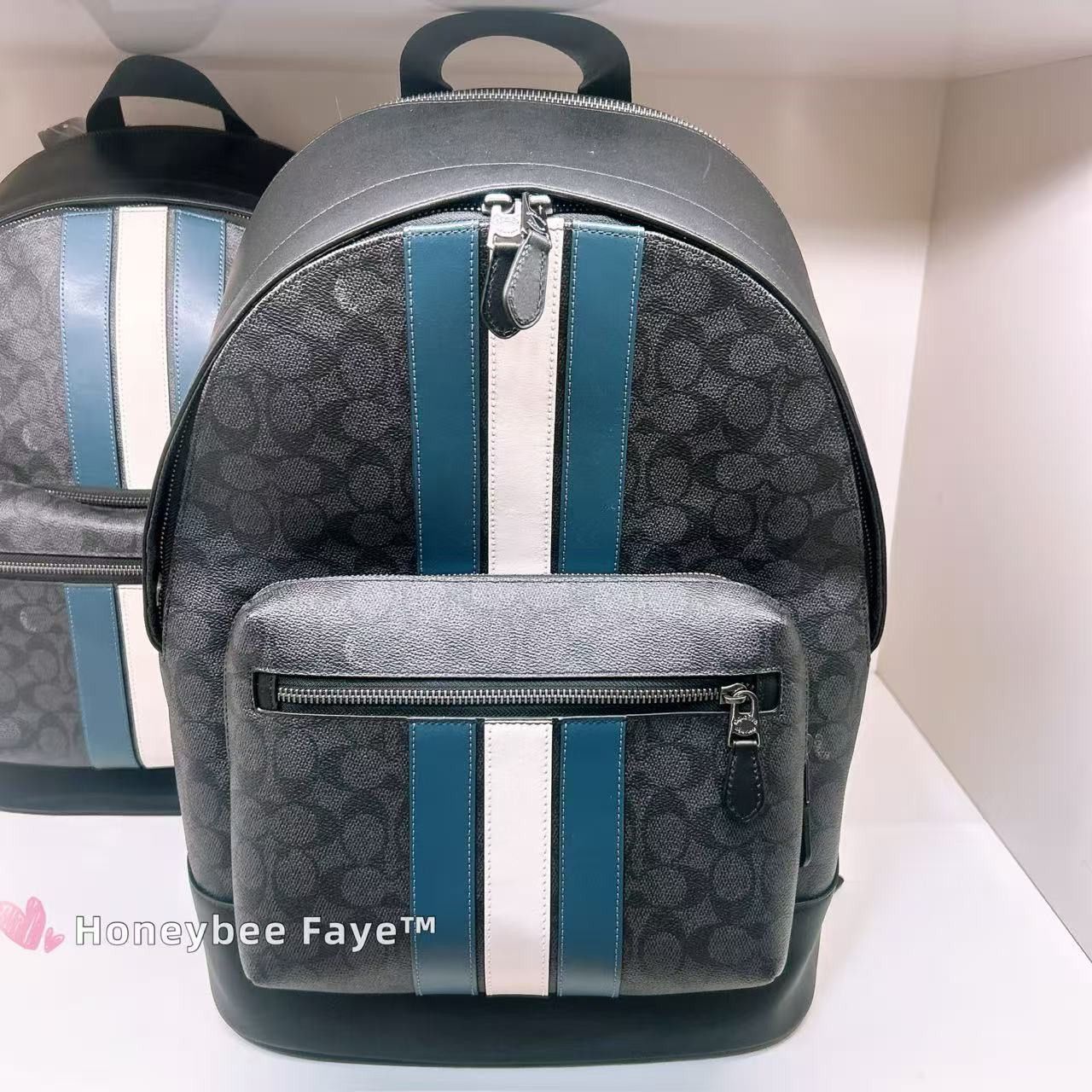 Coach West Backpack In Signature Canvas With Varsity Stripe CV922 Size ONE SIZE - 1 Thumbnail