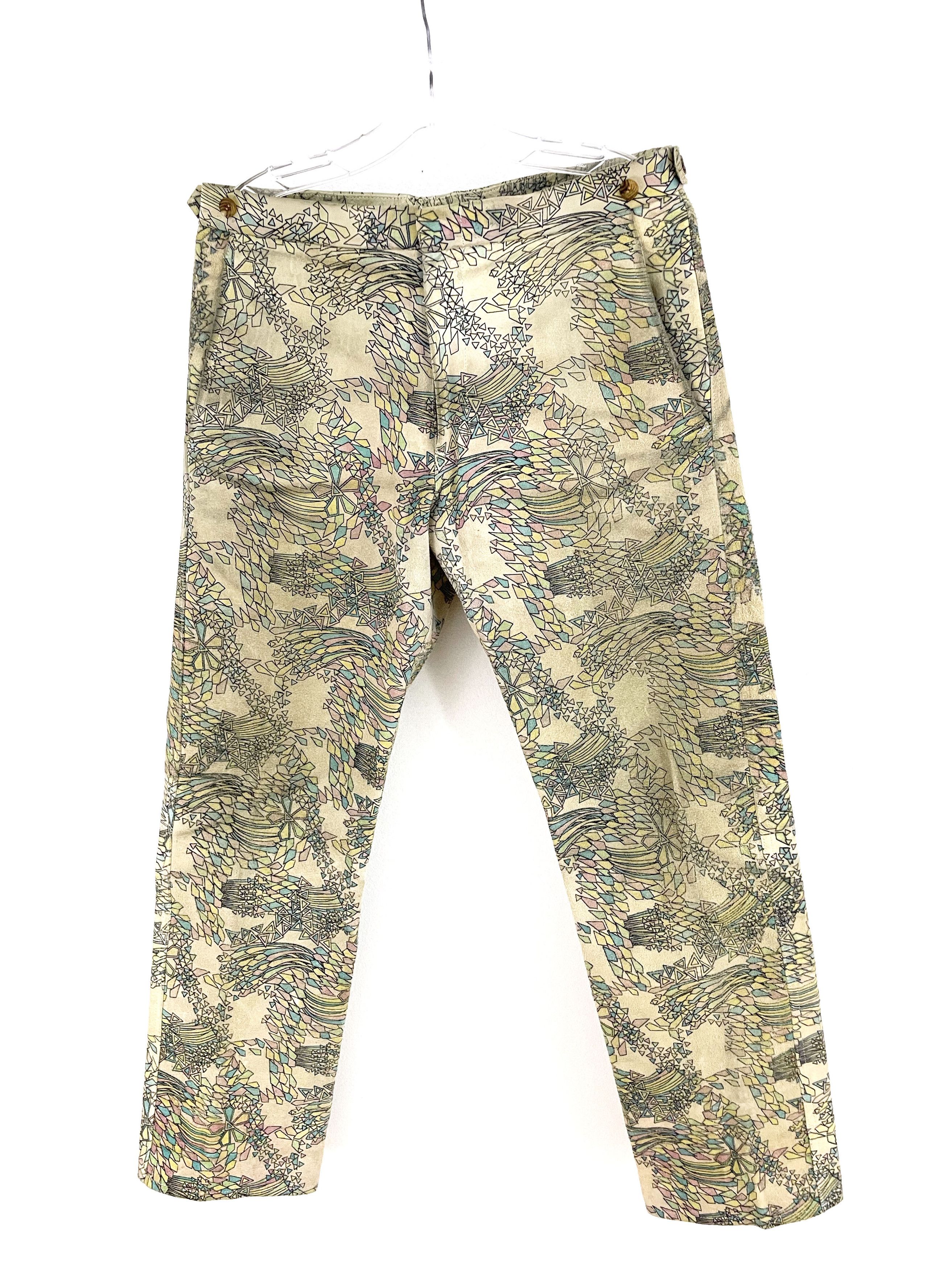 Comme des Garcons Homme Plus 2001 Psychedelic Suede Pants Size US 32 / EU 48 - 2 Thumbnail