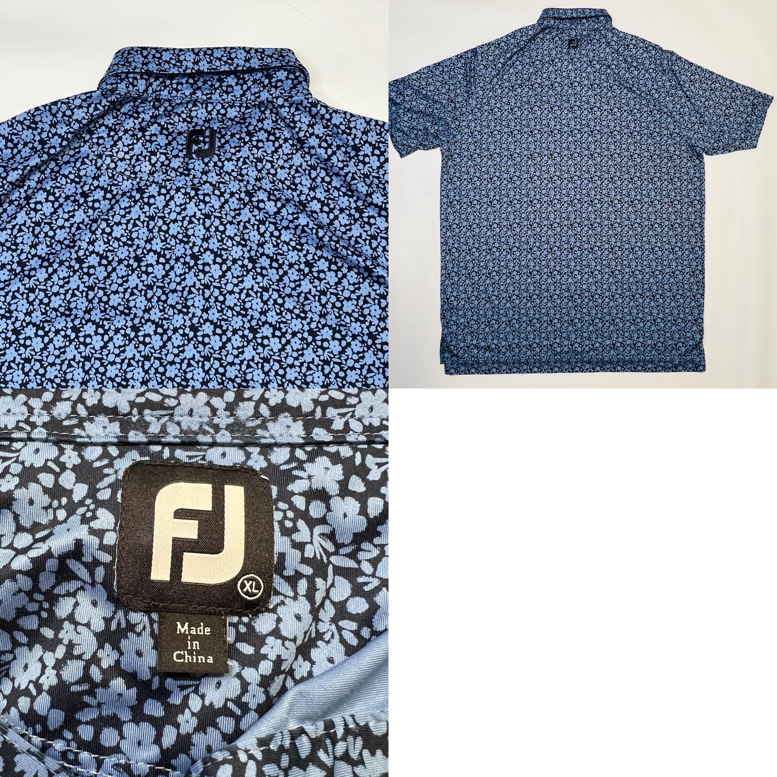 Footjoy FootJoy Polo Shirt Mens XL Blue Floral Performance Stretch Golf Wildhorse Club Shirt Size US XL / EU 56 / 4 - 8 Thumbnail