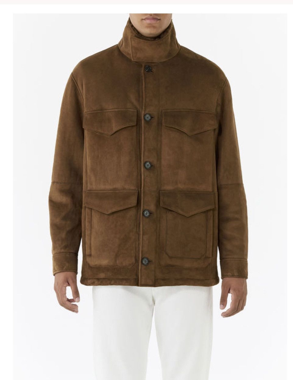 o1srvl11e1224 Shearling Field Jacket in Brown