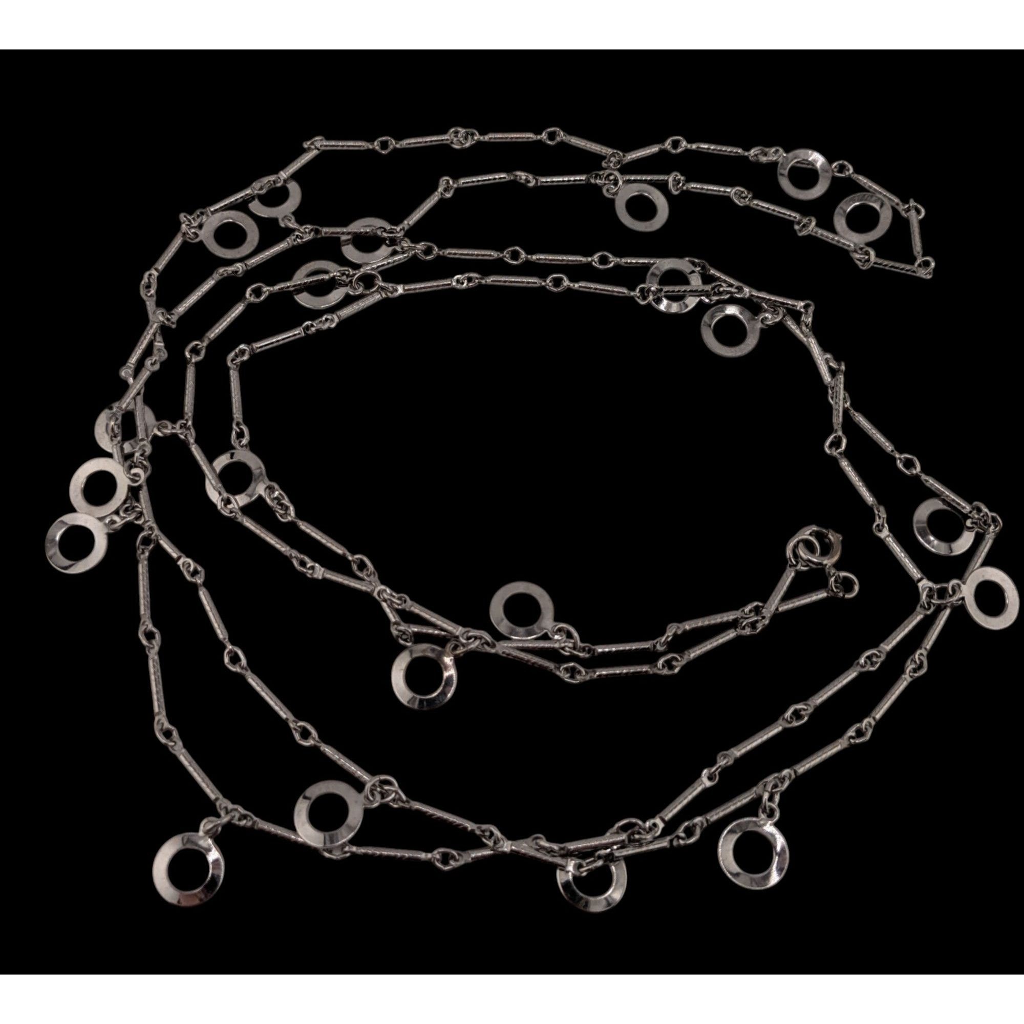 Other Modern Geometric Charm Silver-Tone Long Chain Necklace Size ONE SIZE - 5 Thumbnail