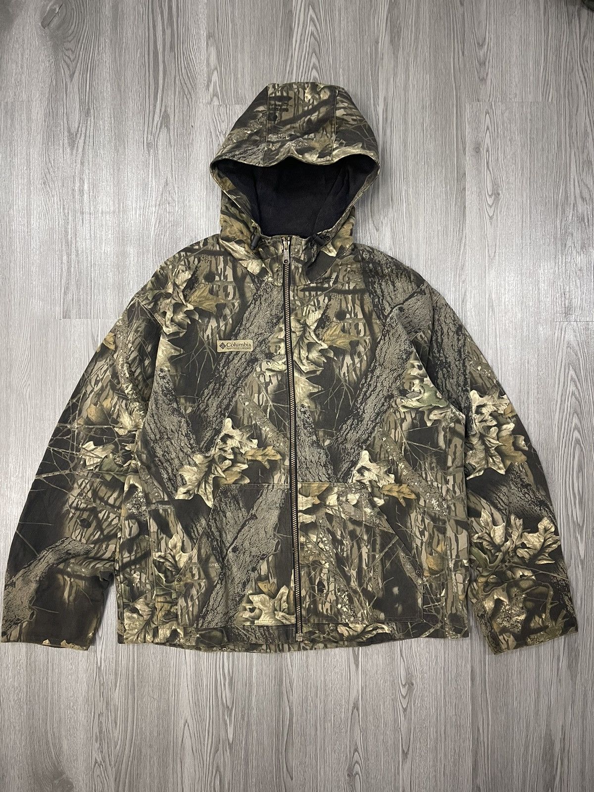 image of Columbia Mossy Oak Undercover Tactical Hunting Hooded Jacket, Men's (Size Large)