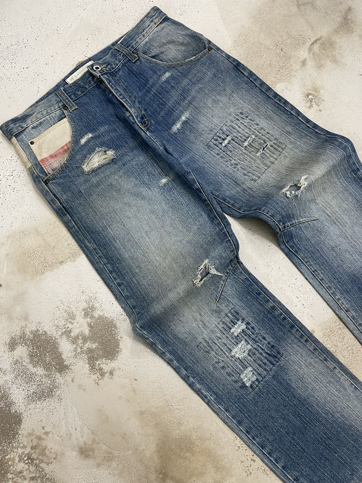 Kapital Vintage Japan 90S Saf And Fool Distressed Patchwork Denim Size US 34 / EU 50 - 4 Thumbnail