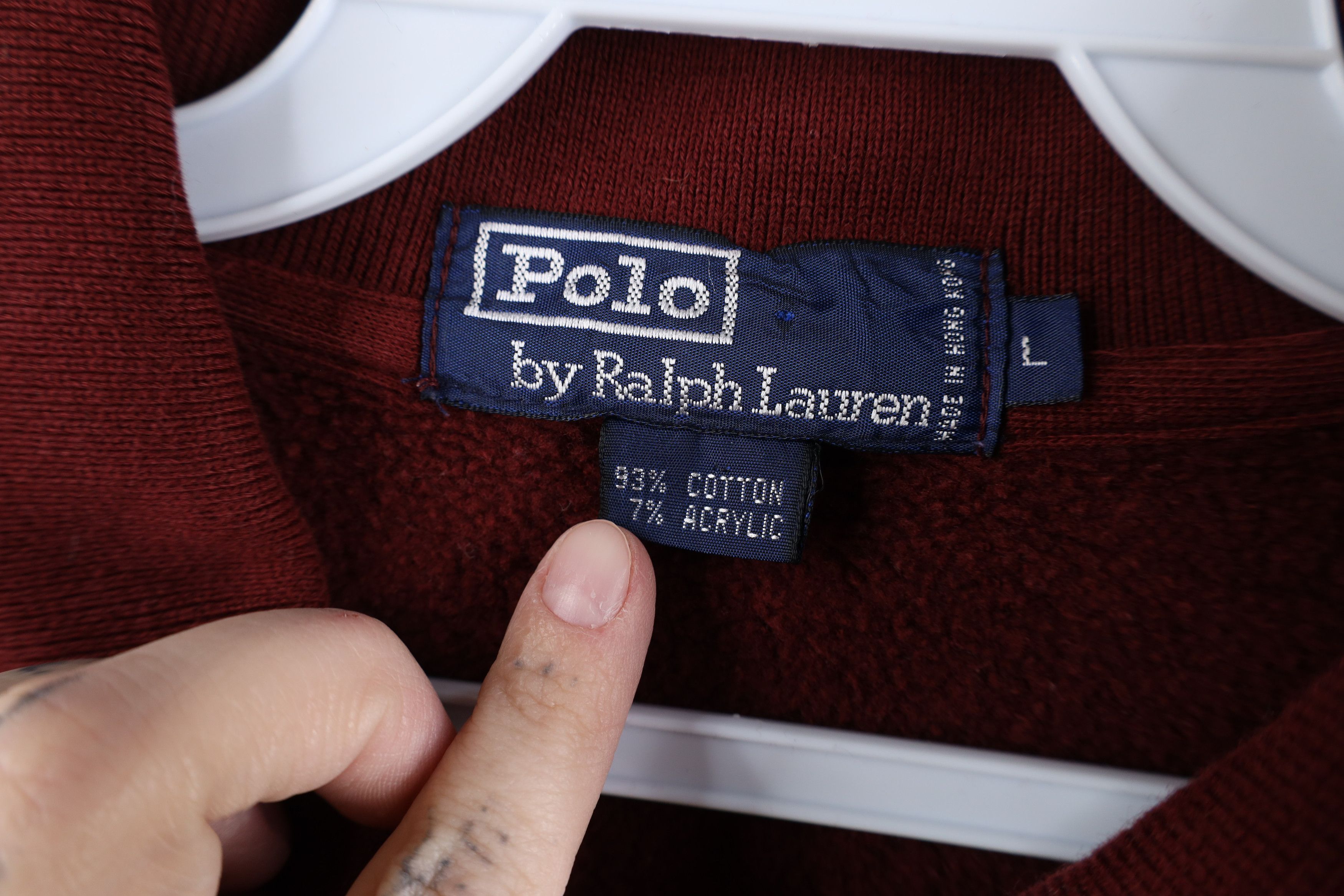 Polo Ralph Lauren Vintage 90s Ralph Lauren Collared Pullover Sweatshirt Red Size US L / EU 52-54 / 3 - 7 Thumbnail