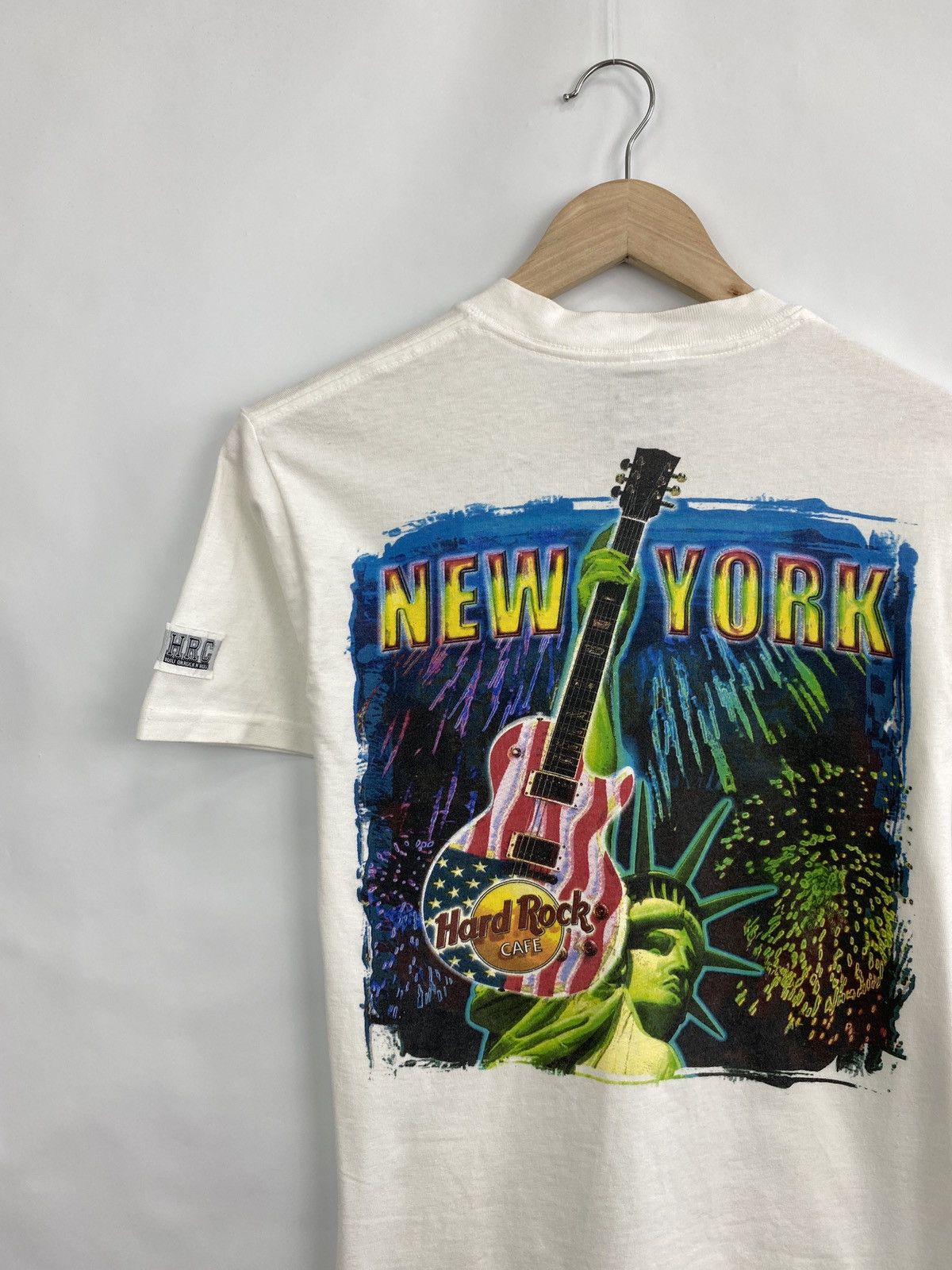 Hard Rock Cafe 🇺🇸 Vintage 90s Hard Rock Cafe New York T-Shirt USA Retro Rare Size US S / EU 44-46 / 1 - 2 Thumbnail