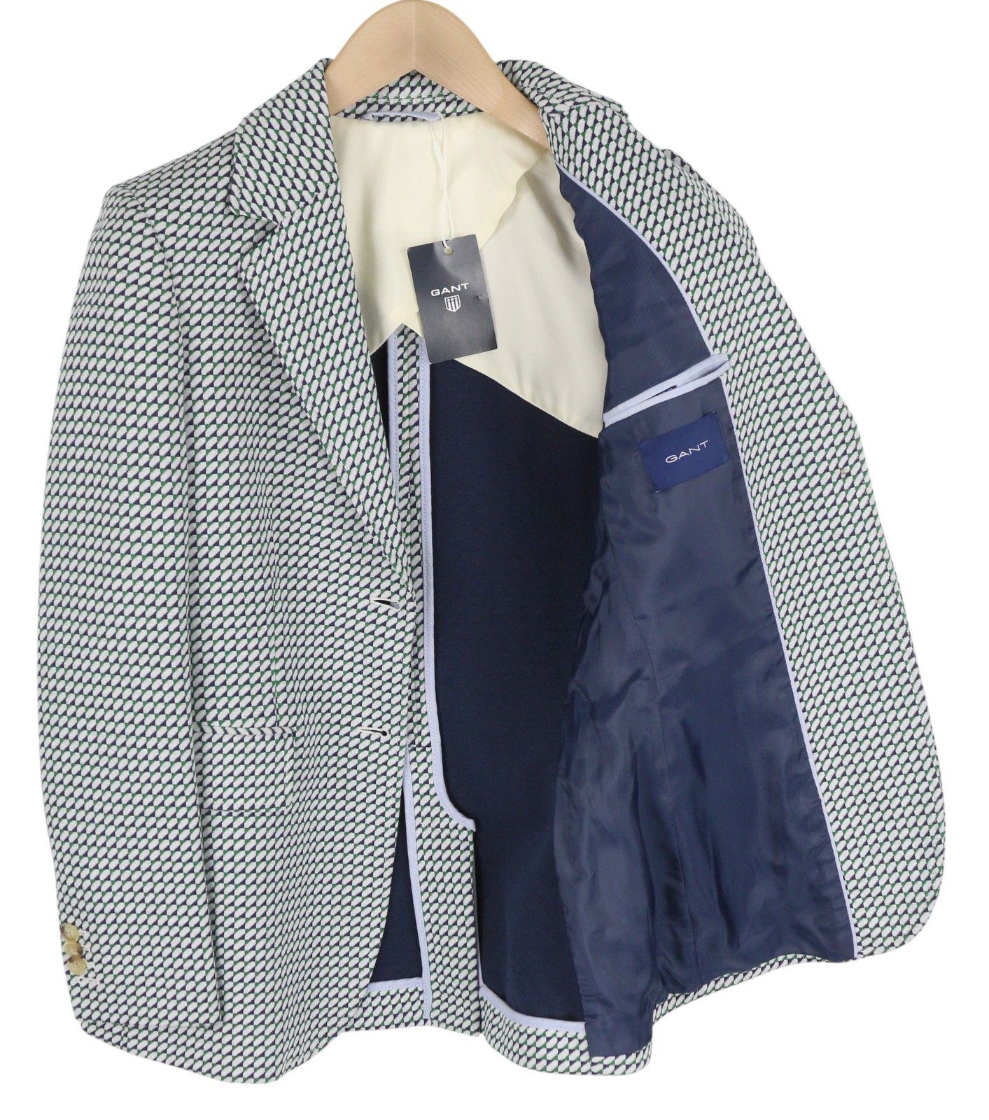 Gant GEO JERSEY EU34 Patterned Notch Lapel Button Blazer 85537 Size XS / US 0-2 / IT 36-38 - 2 Thumbnail