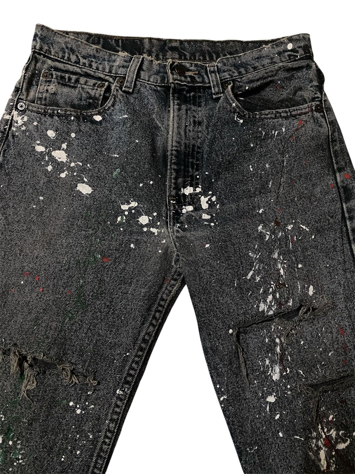 Levi's Vintage 80s Levis Distressed Paint Splatter Pattern Jeans Size US 30 / EU 46 - 2 Thumbnail