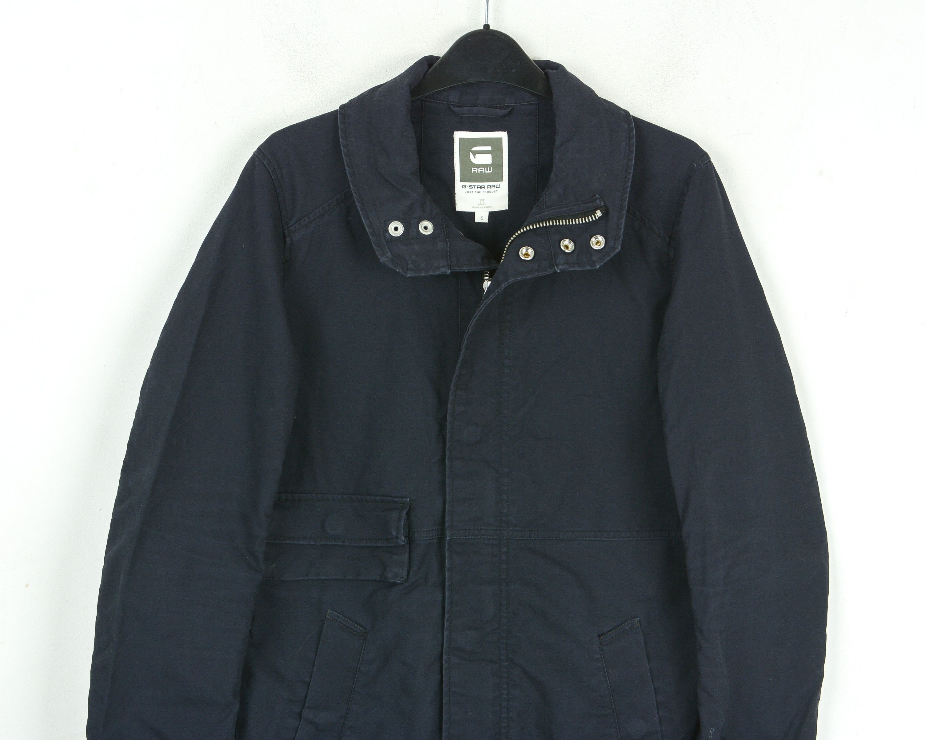 G-Star Men S Denim Officer Trench Jacket Coat Navy Cotton Zip Up Size US S / EU 44-46 / 1 - 2 Thumbnail