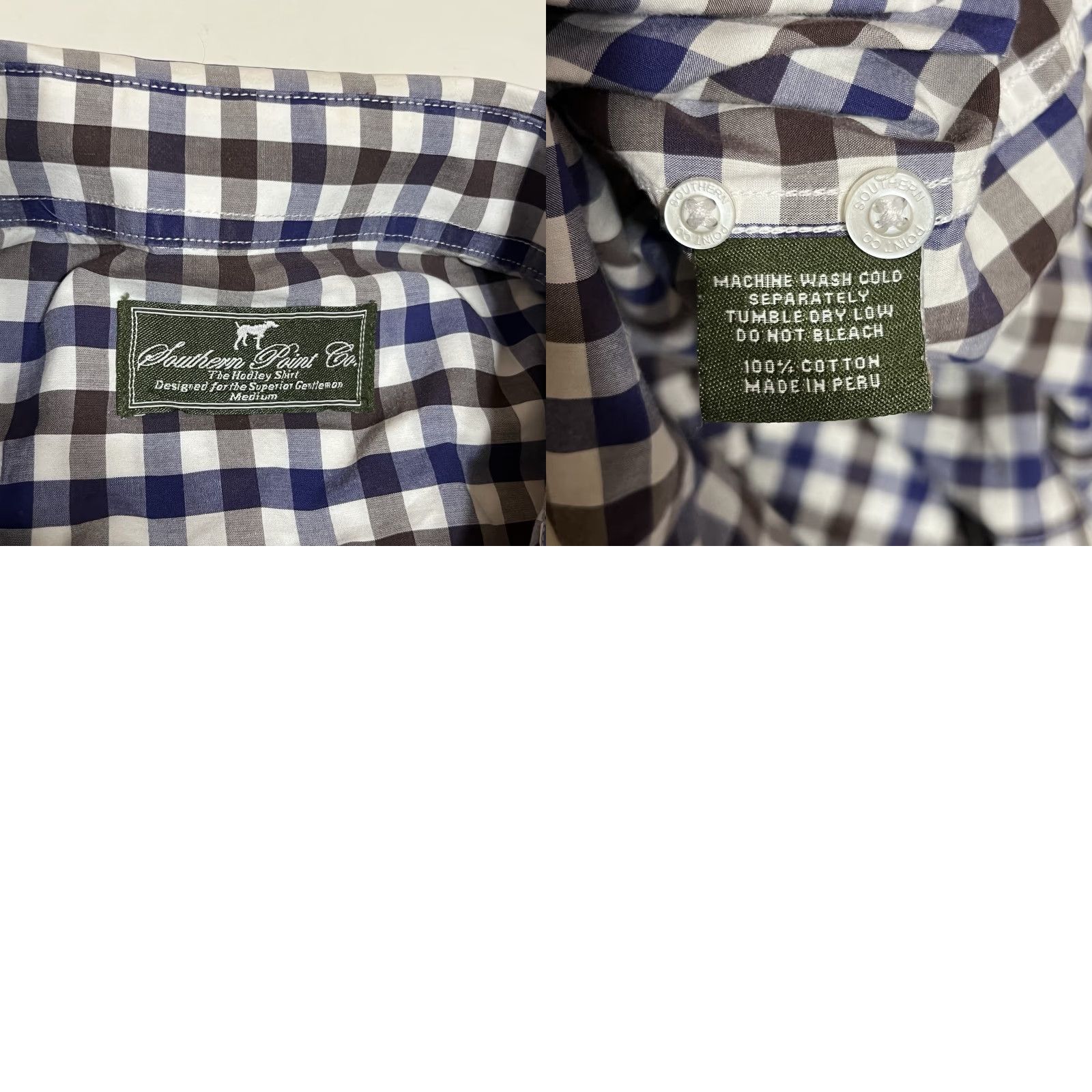 CO Southern Point Co The Hadley Shirt Mens M Long Sleeve Button-Up Blue Check Size US M / EU 48-50 / 2 - 8 Thumbnail