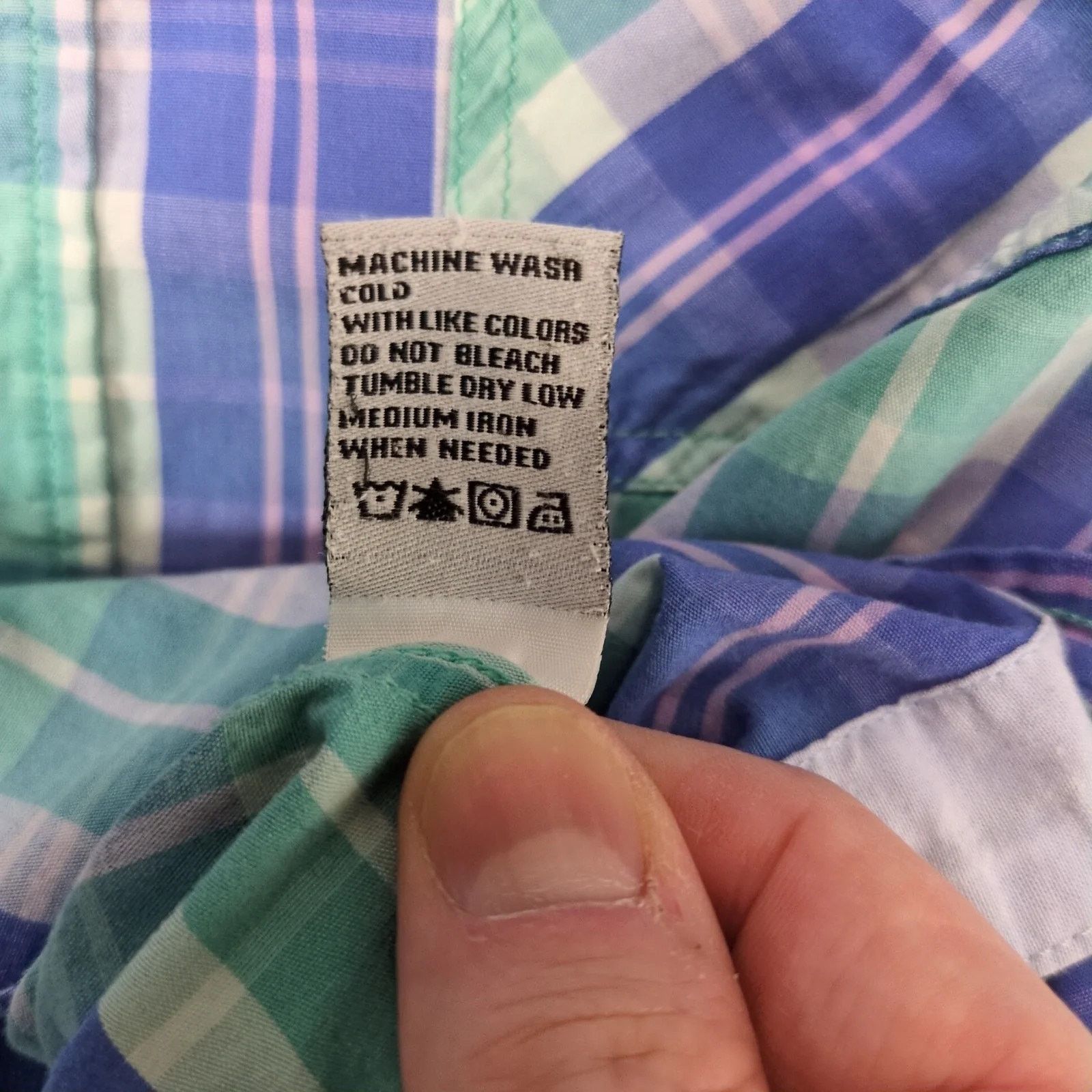Paper Denim & Cloth PD&C Short Sleeve Button Up Shirt Men's L Blue Plaid Vtg Y2K Size US L / EU 52-54 / 3 - 5 Thumbnail