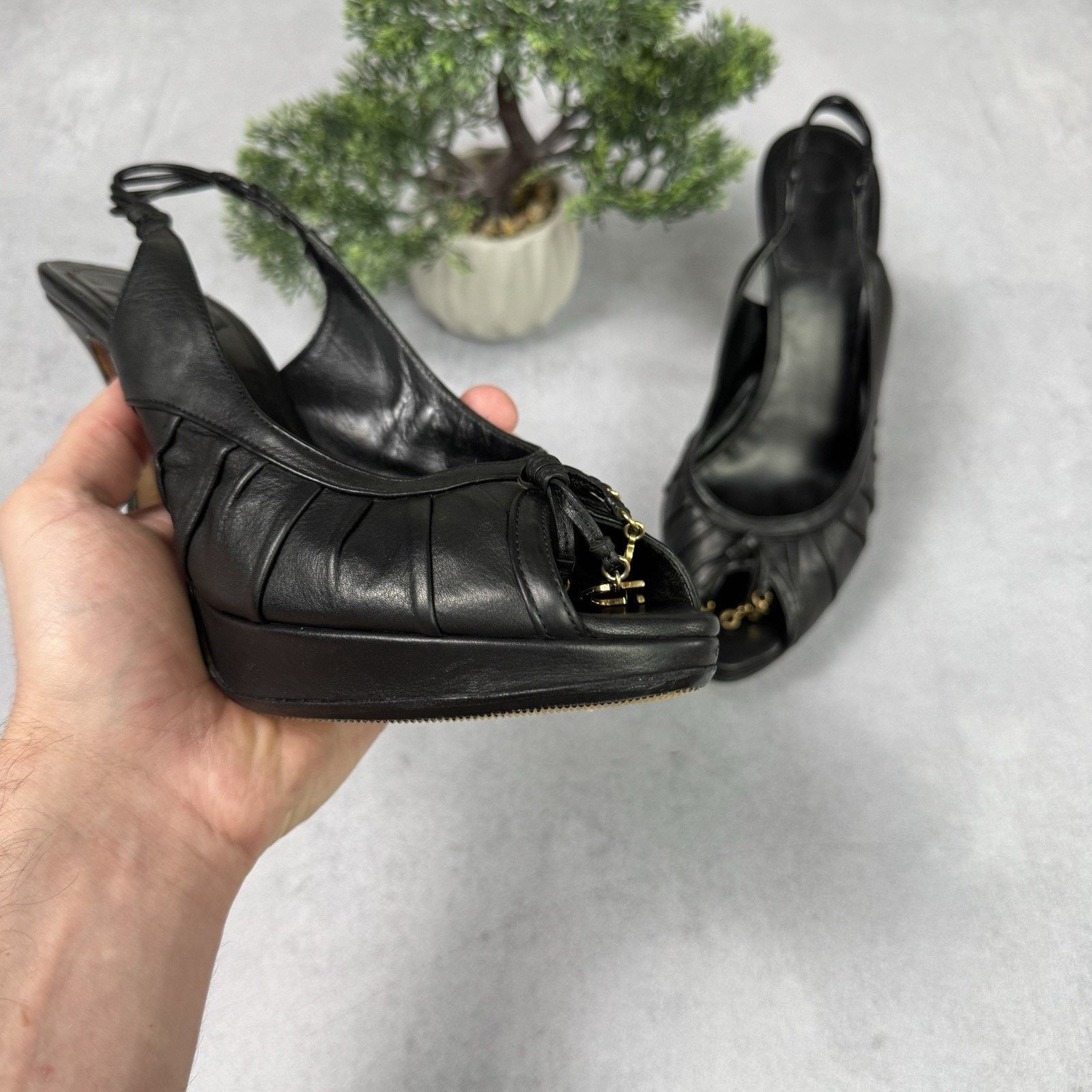 Dior Vintage Christian Dior Heels Black Size 40 Us 10 Metallic Size US 10 / IT 40 - 6 Thumbnail