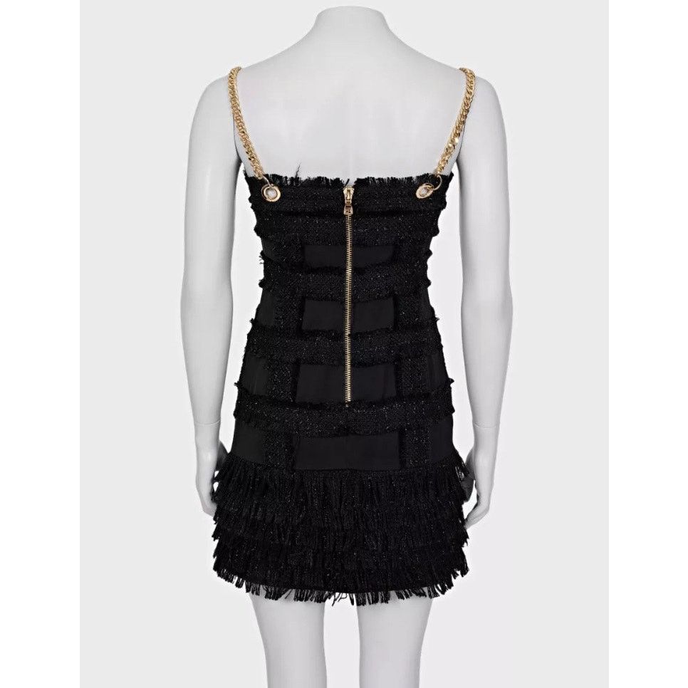 Balmain Black Gold Straps Dress Sz.S - www.threedaughtersproperties.com