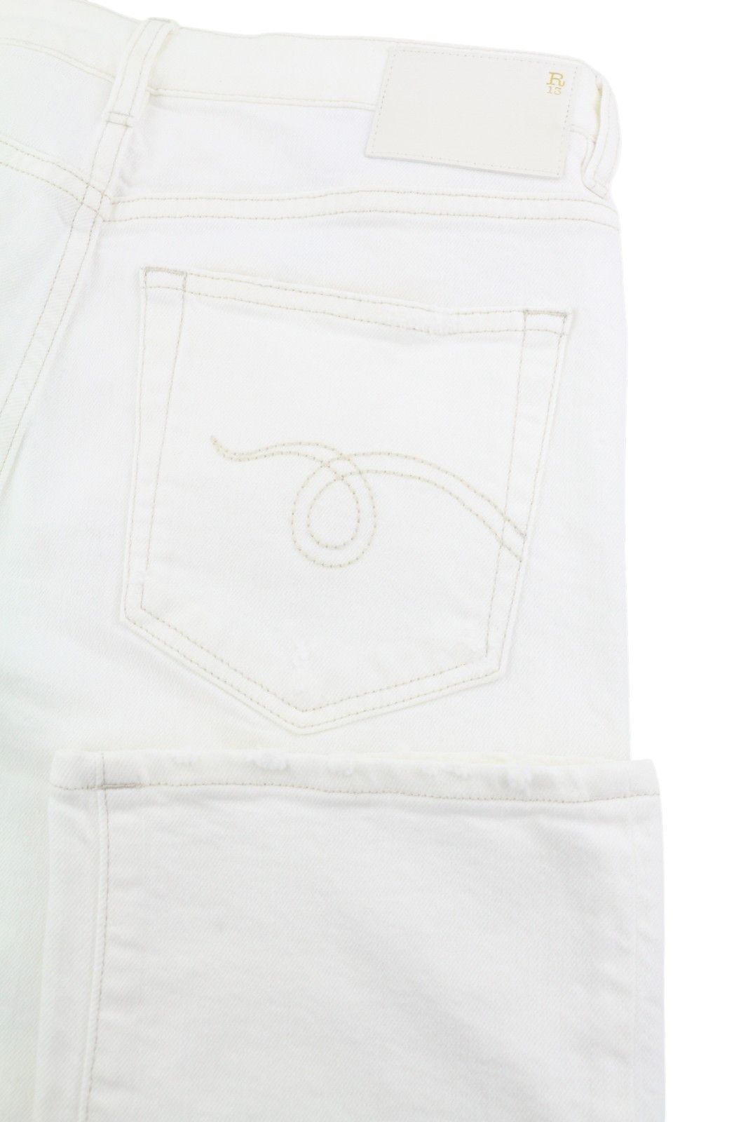 R13 TOBY BOY 26 Aerin White Stretch Low Rise Jeans 88827 Size 26" / US 2 / IT 38 - 6 Thumbnail